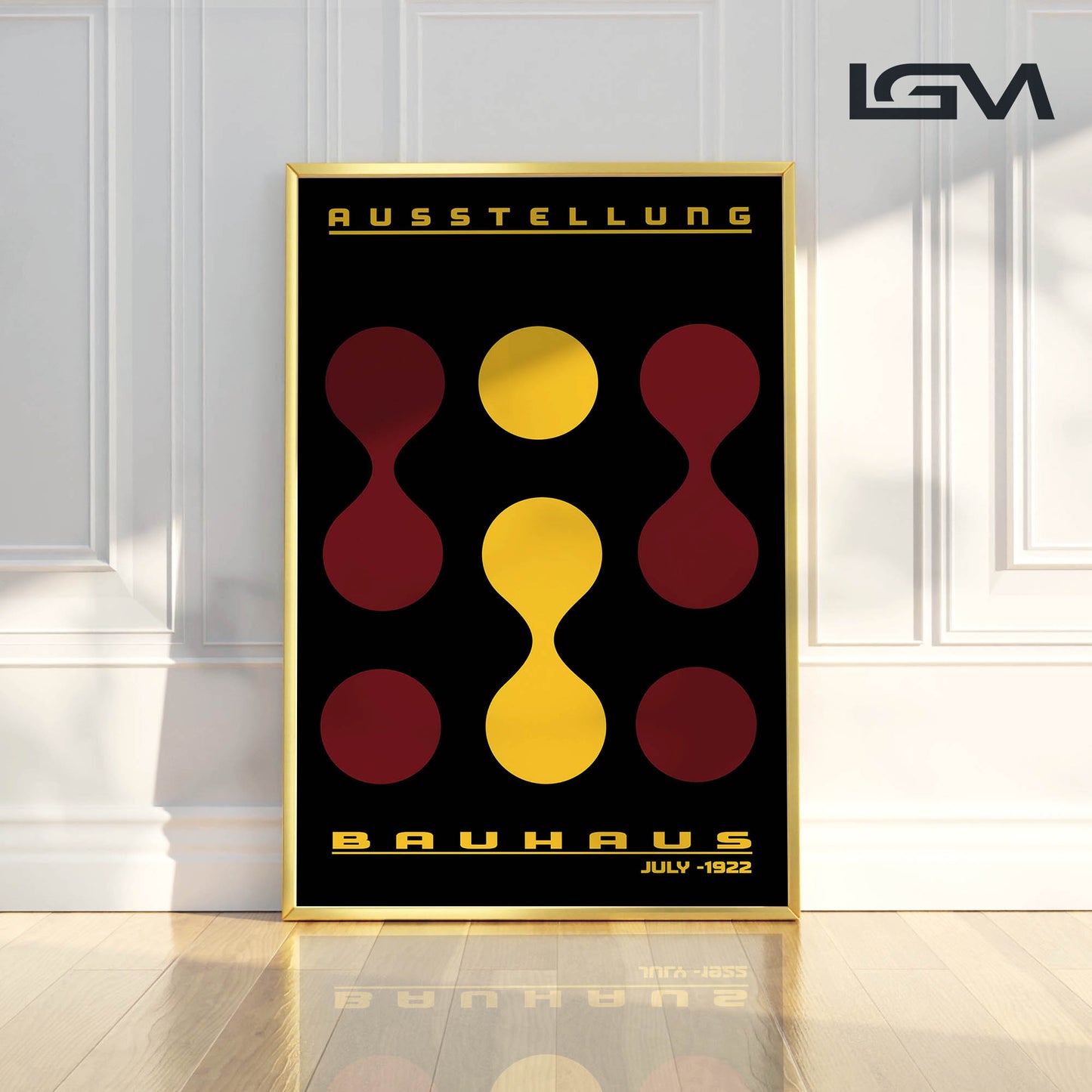 Modern Rhythm – Bauhaus Exhibition 1922 | Luxury Framed Glass Art (Multiple Colors)