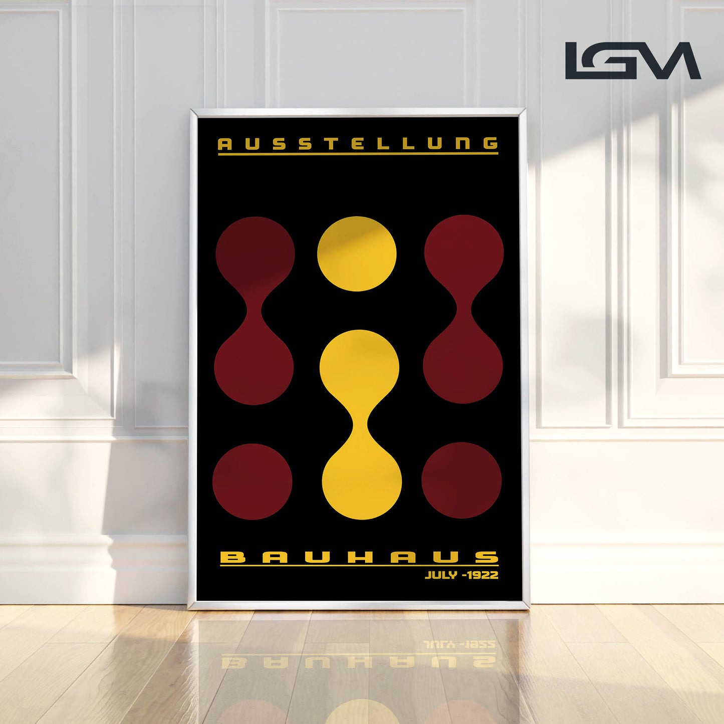 Modern Rhythm – Bauhaus Exhibition 1922 | Luxury Framed Glass Art (Multiple Colors)