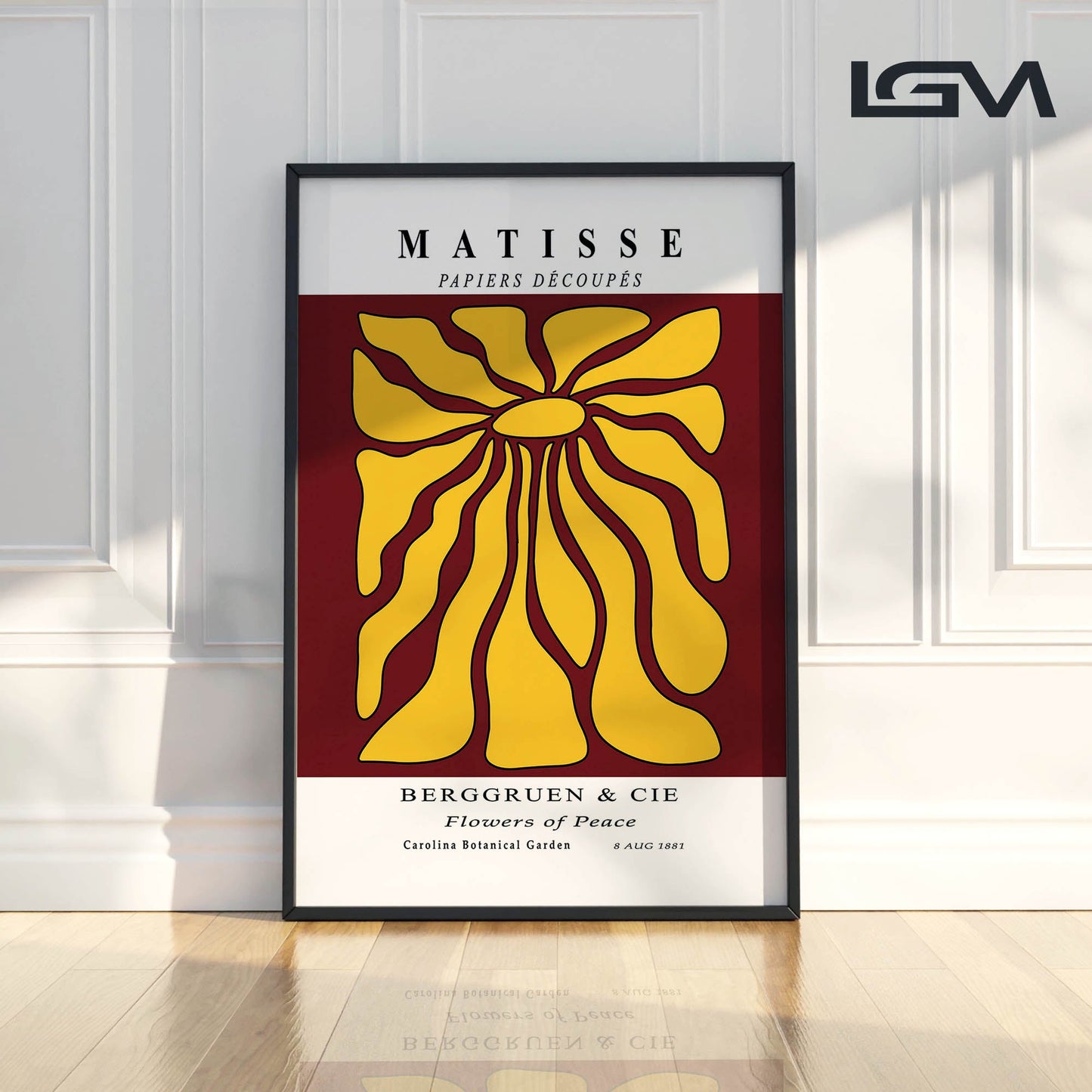Timeless Elegance - Modern Matisse Inspired Geometric Wall Art β Luxury Glass Framed Wall Decoration (Multiple Colors)