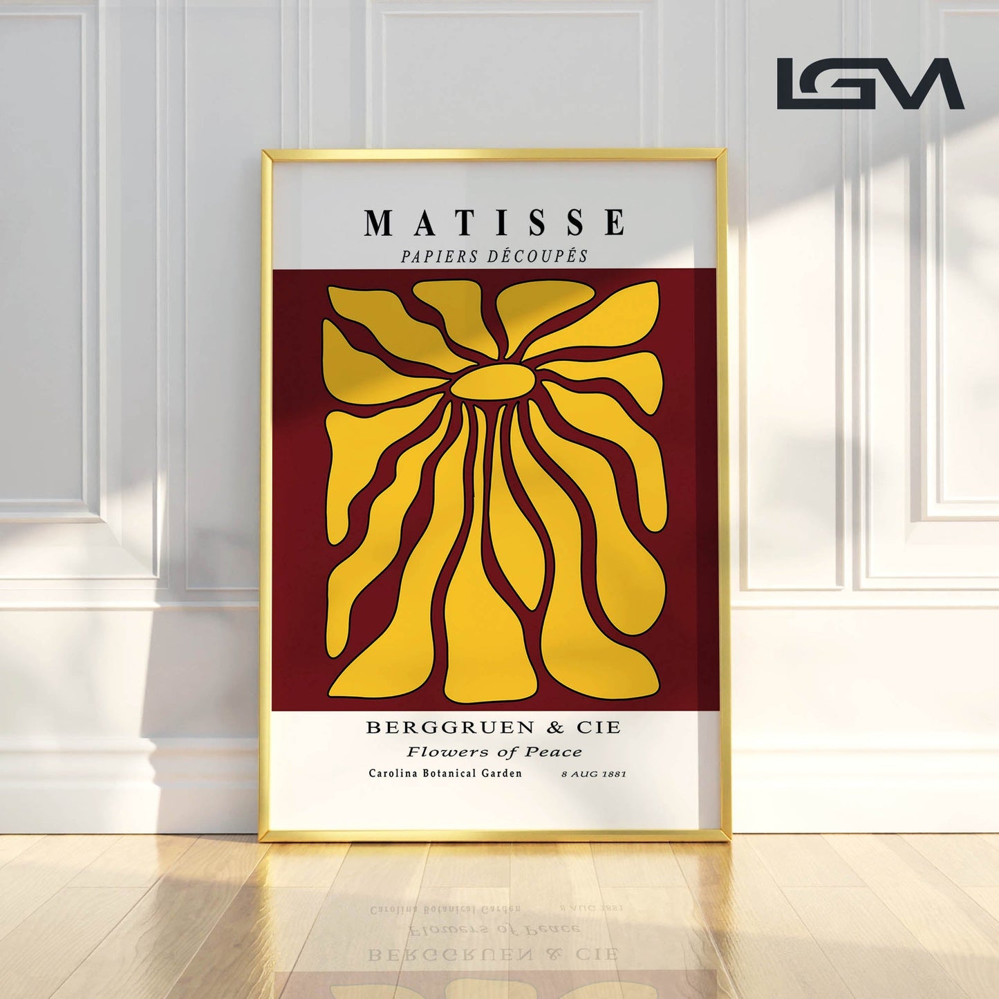 Timeless Elegance - Modern Matisse Inspired Geometric Wall Art β Luxury Glass Framed Wall Decoration (Multiple Colors)