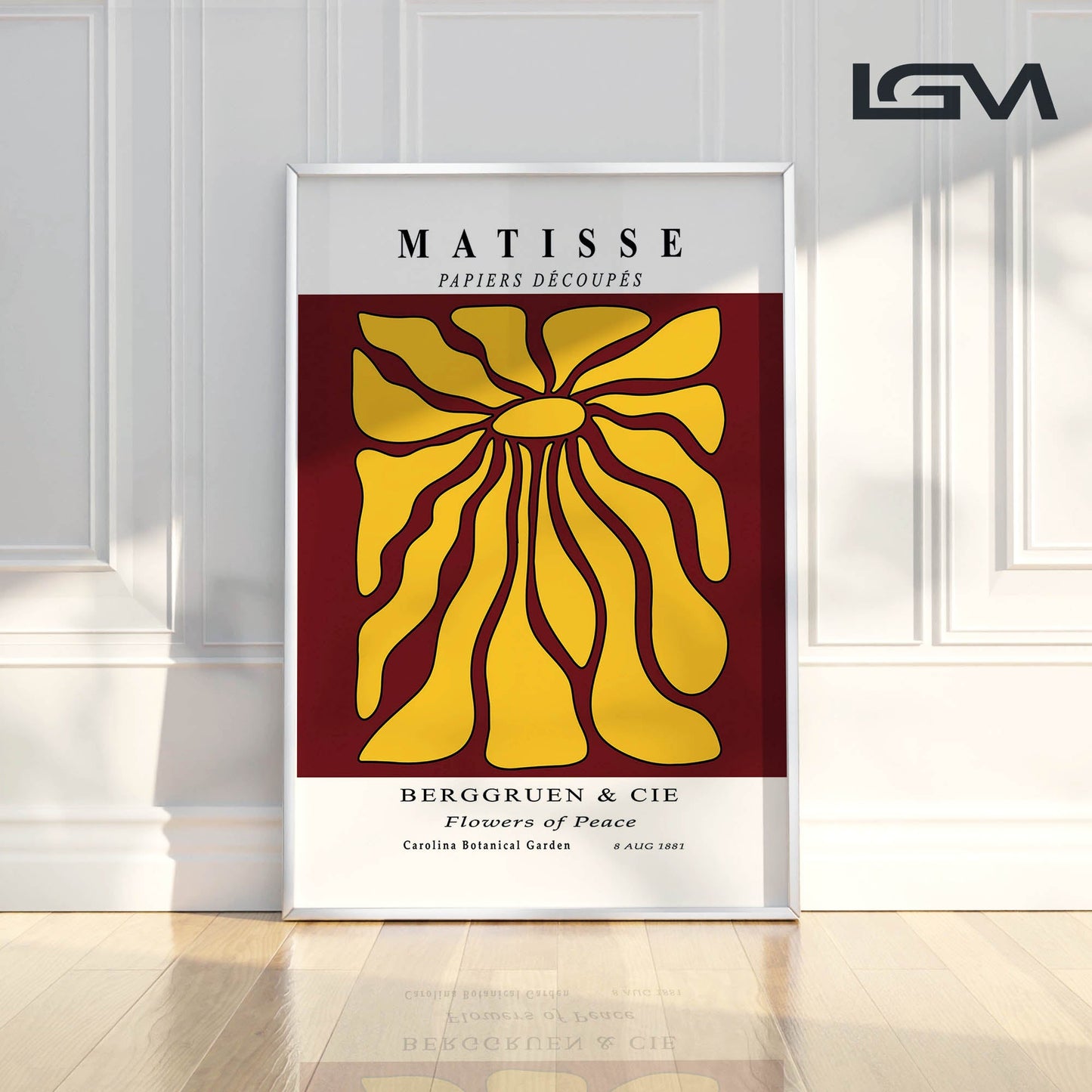 Timeless Elegance - Modern Matisse Inspired Geometric Wall Art β Luxury Glass Framed Wall Decoration (Multiple Colors)