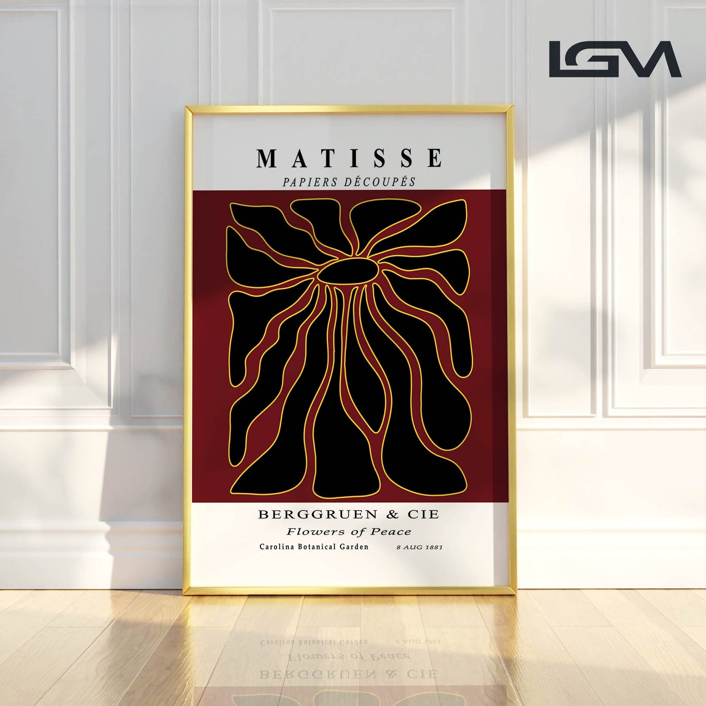 Radiant Bloom - Modern Matisse Inspired Geometric Wall Art β Luxury Glass Wall Decoration (Multiple Colors)