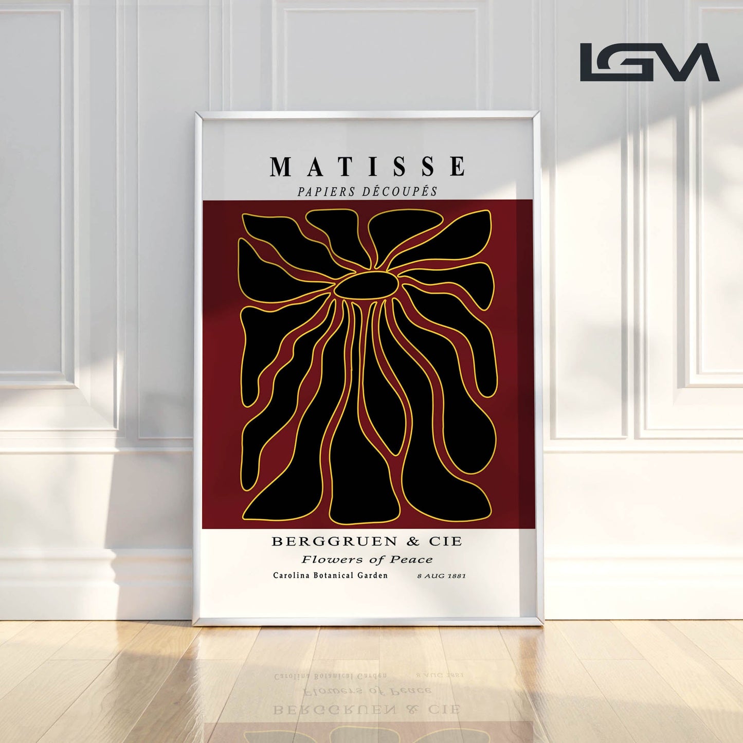 Radiant Bloom - Modern Matisse Inspired Geometric Wall Art β Luxury Glass Wall Decoration (Multiple Colors)