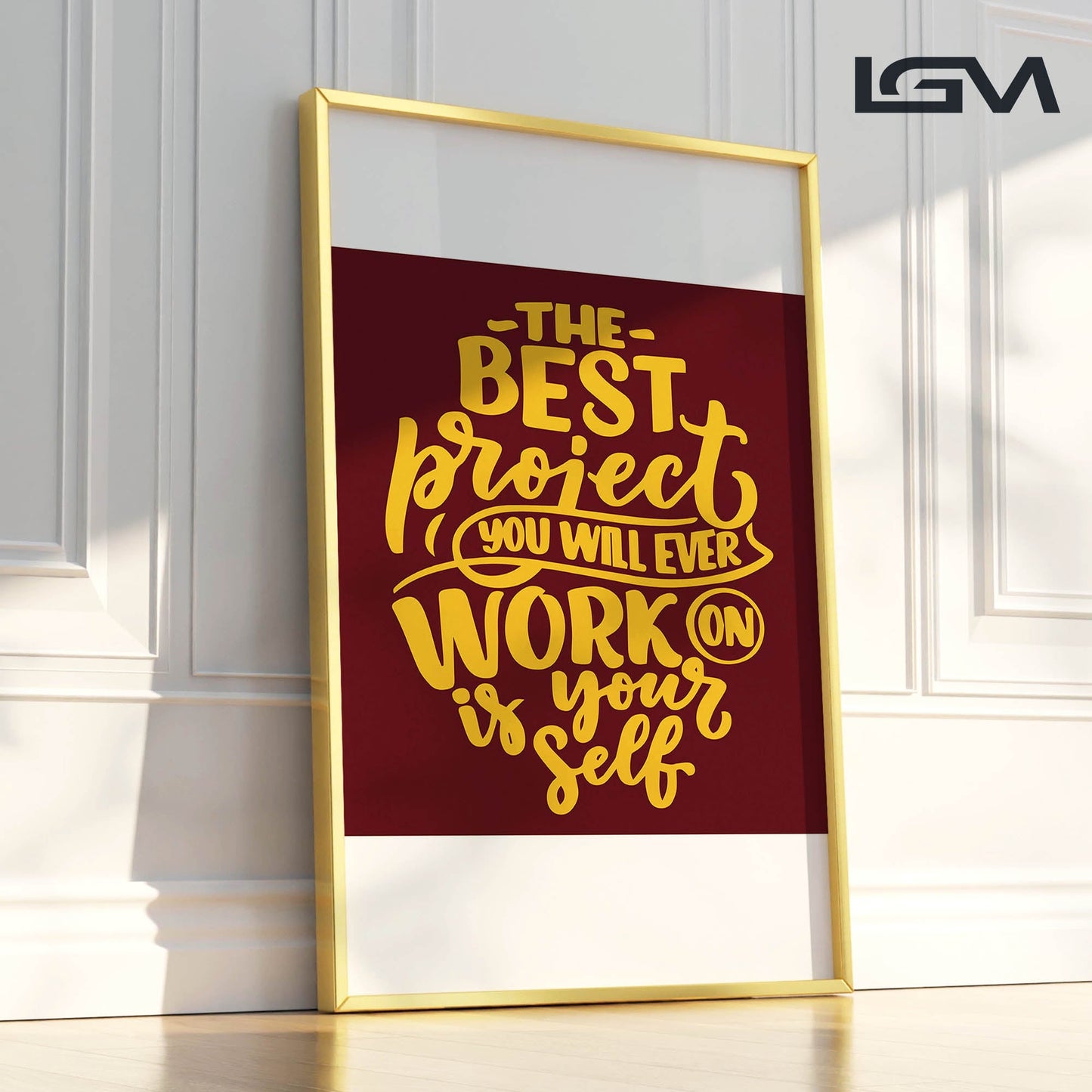 Elevate & Empower β The Best Project Is YOU - Luxury Glass Wall Art