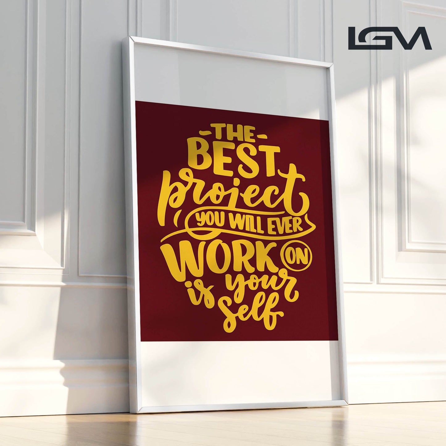 Elevate & Empower β The Best Project Is YOU - Luxury Glass Wall Art