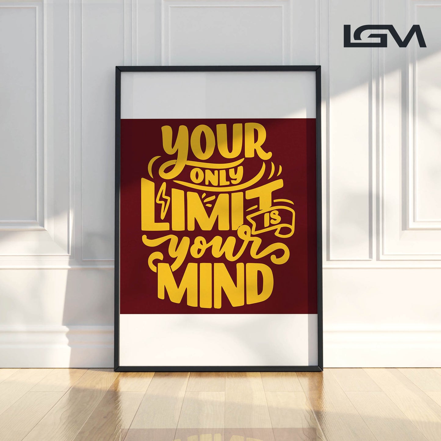Your Only Limit is Your Mind - Luxury Glass Framed Wall Art (Multiple Colors)