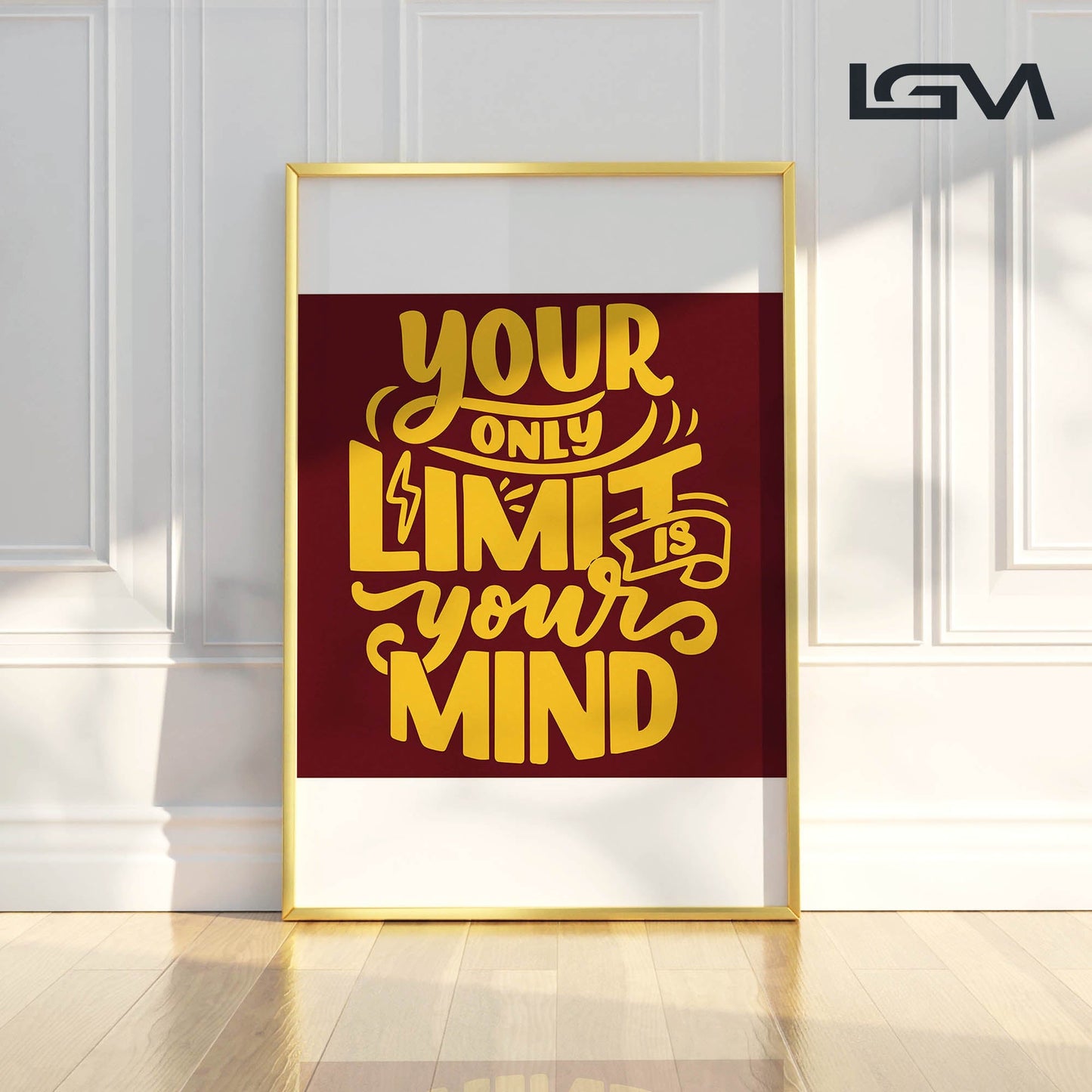 Your Only Limit is Your Mind - Luxury Glass Framed Wall Art (Multiple Colors)