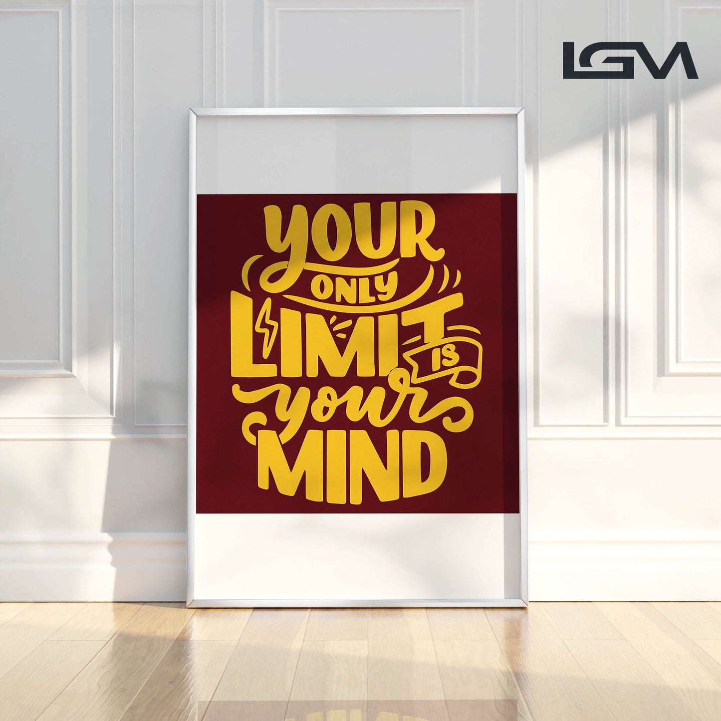Your Only Limit is Your Mind - Luxury Glass Framed Wall Art (Multiple Colors)