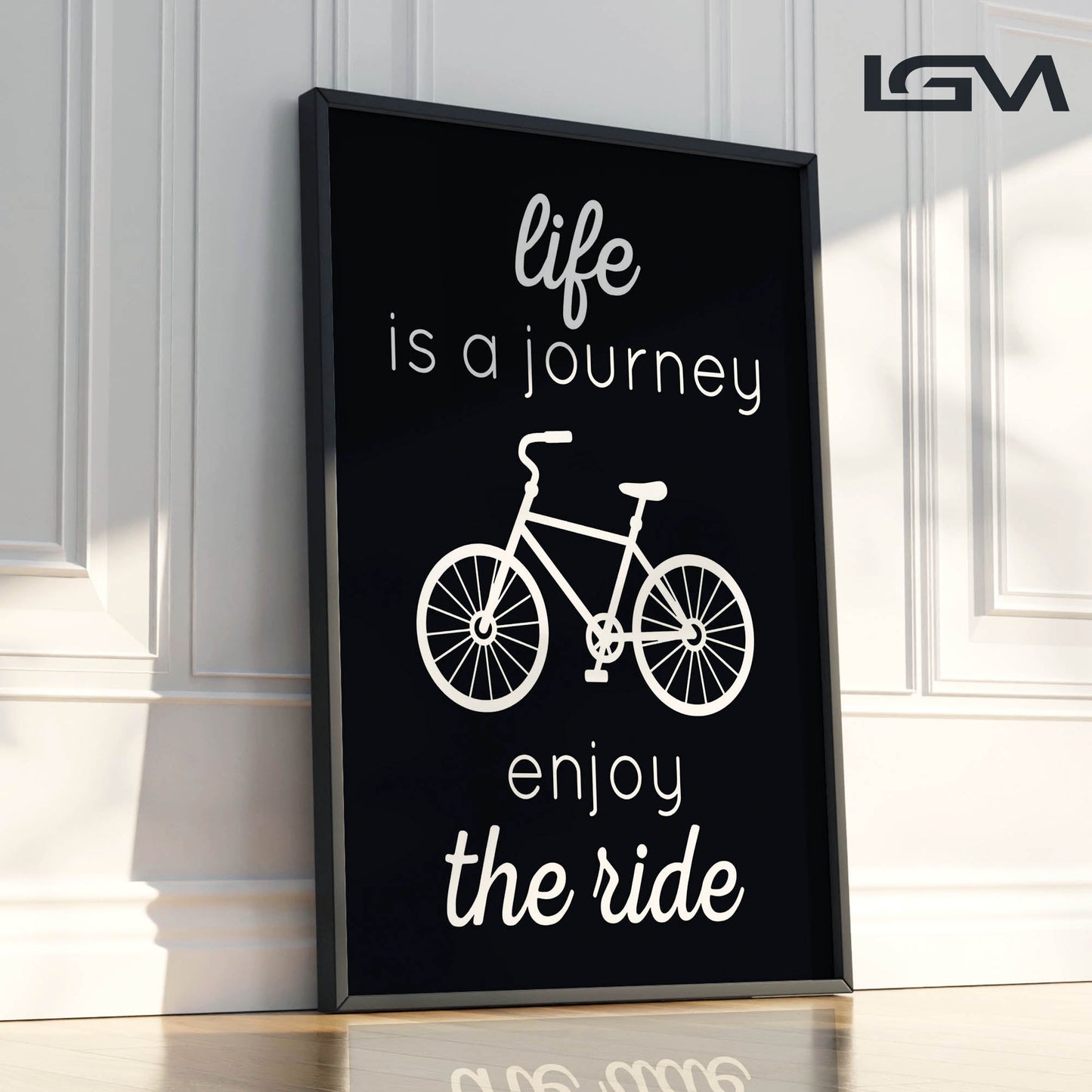 Life is a Journey, Enjoy the Ride - Luxury Glass Framed Wall Art (Multiple Colors)