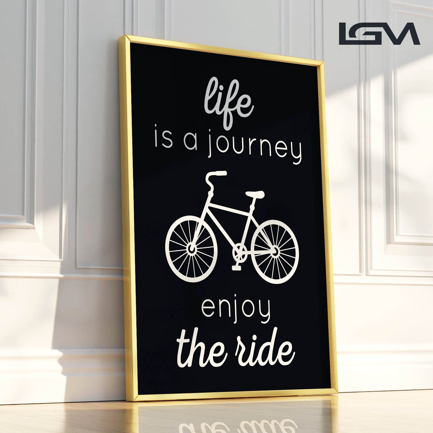 Life is a Journey, Enjoy the Ride - Luxury Glass Framed Wall Art (Multiple Colors)
