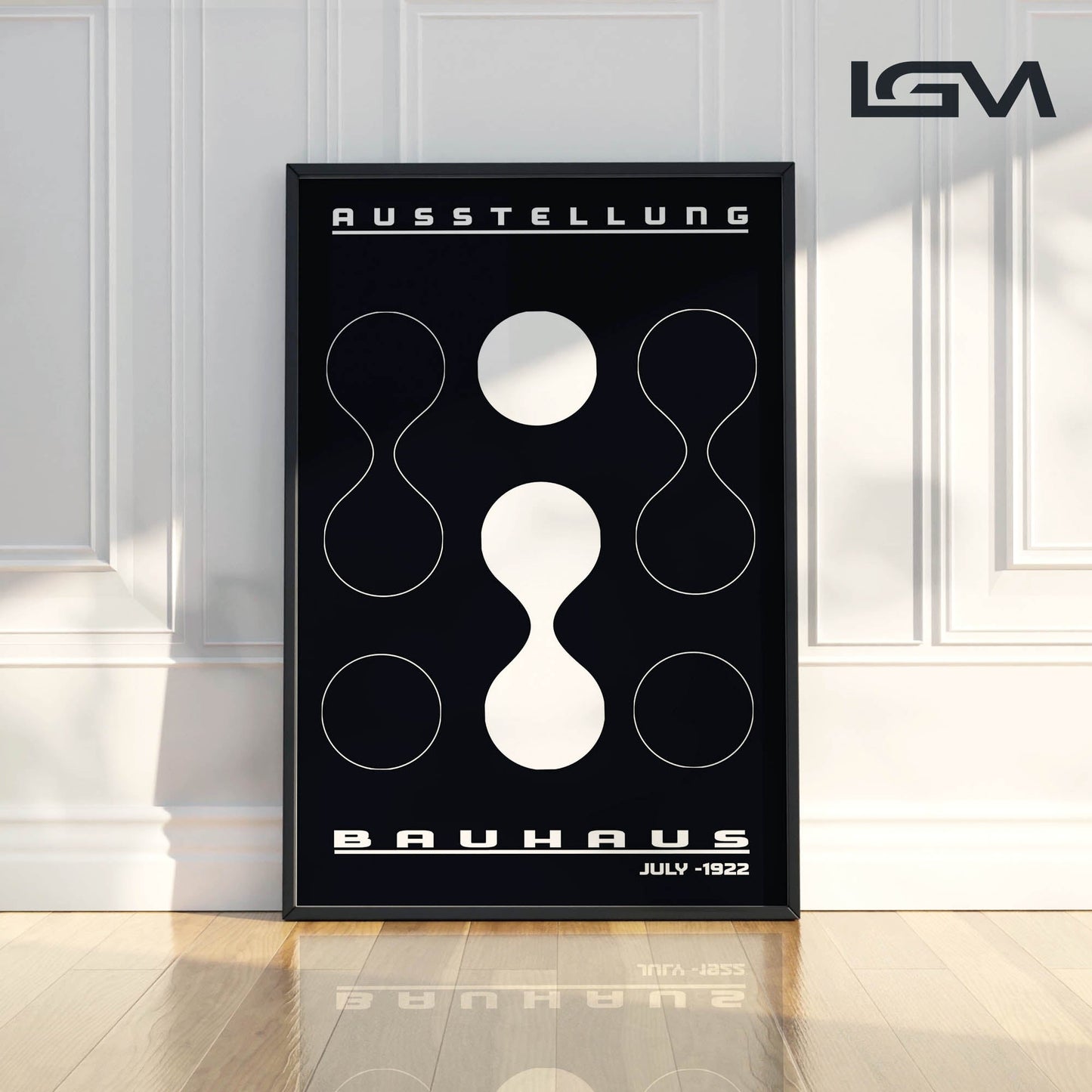 Form & Rhythm - Bauhaus Exhibition 1922 | Luxury Framed Glass Wall Art (Multiple Colors)