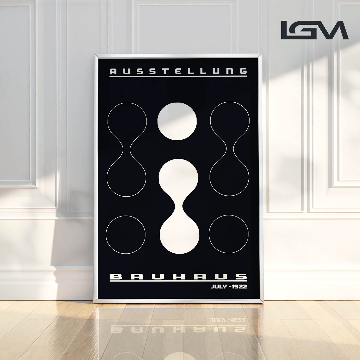 Form & Rhythm - Bauhaus Exhibition 1922 | Luxury Framed Glass Wall Art (Multiple Colors)