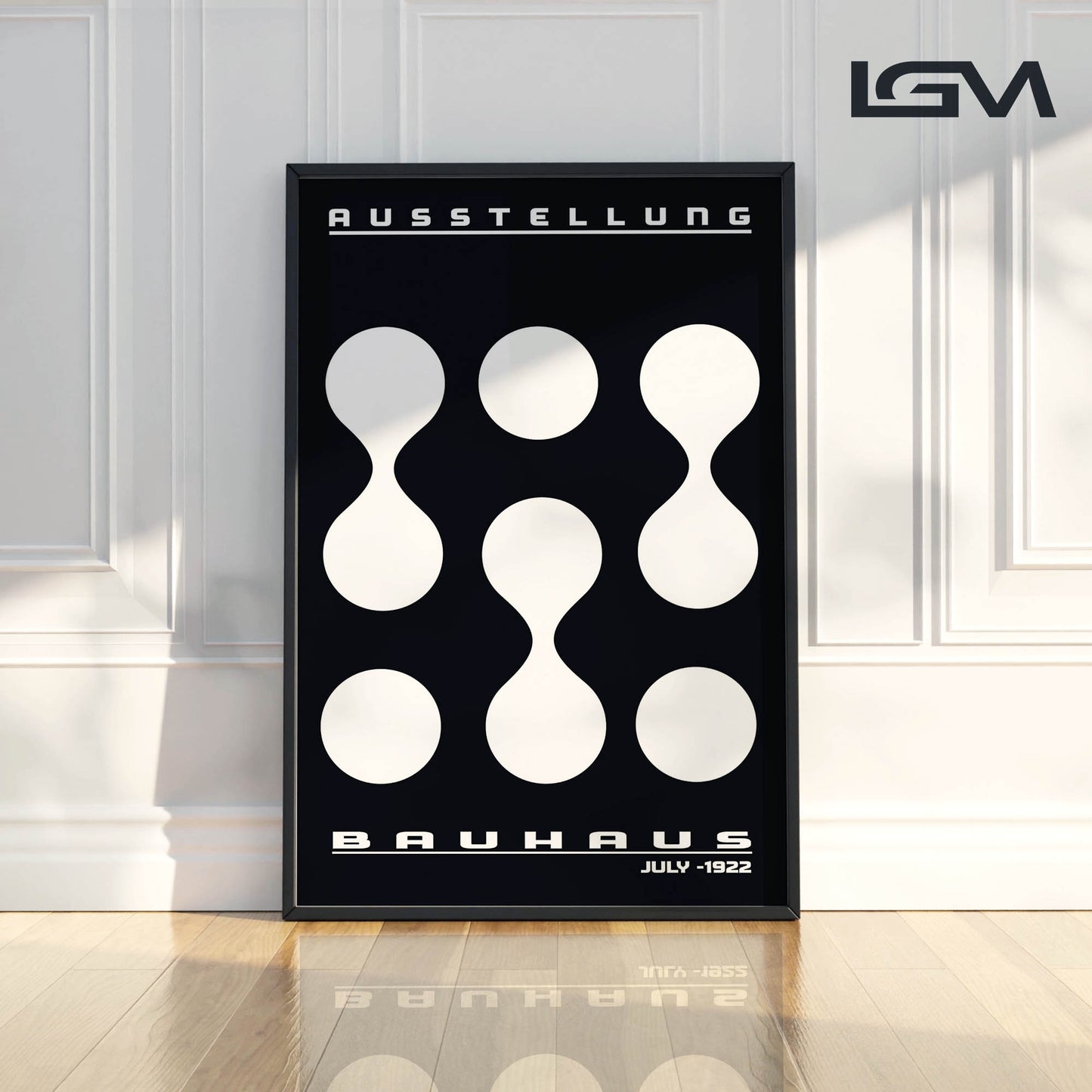 Modern Rhythm – Bauhaus Exhibition 1922 | Luxury Framed Glass Art (Multiple Colors)