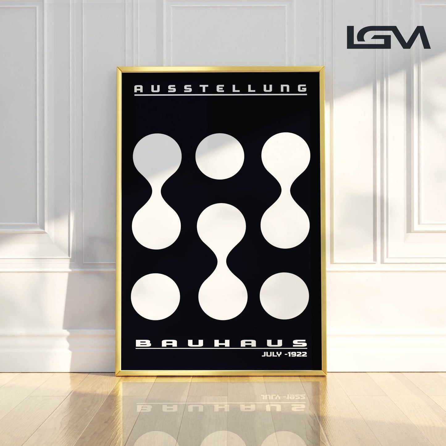 Modern Rhythm – Bauhaus Exhibition 1922 | Luxury Framed Glass Art (Multiple Colors)