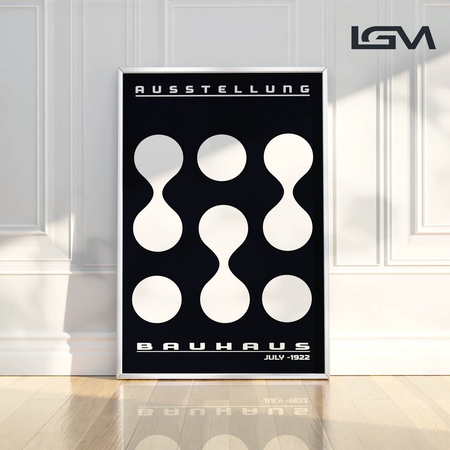 Modern Rhythm – Bauhaus Exhibition 1922 | Luxury Framed Glass Art (Multiple Colors)