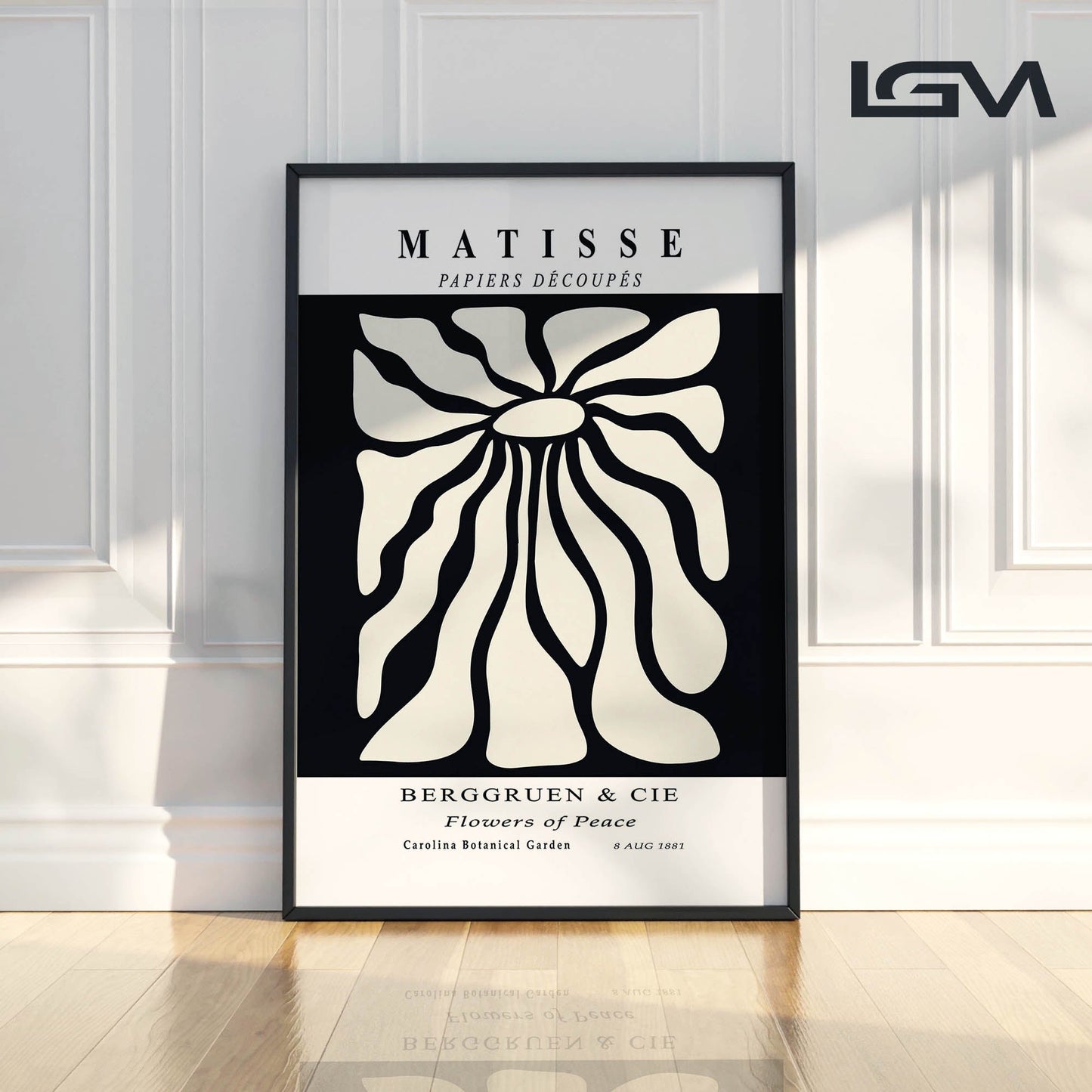 Timeless Elegance - Modern Matisse Inspired Geometric Wall Art β Luxury Glass Framed Wall Decoration (Multiple Colors)