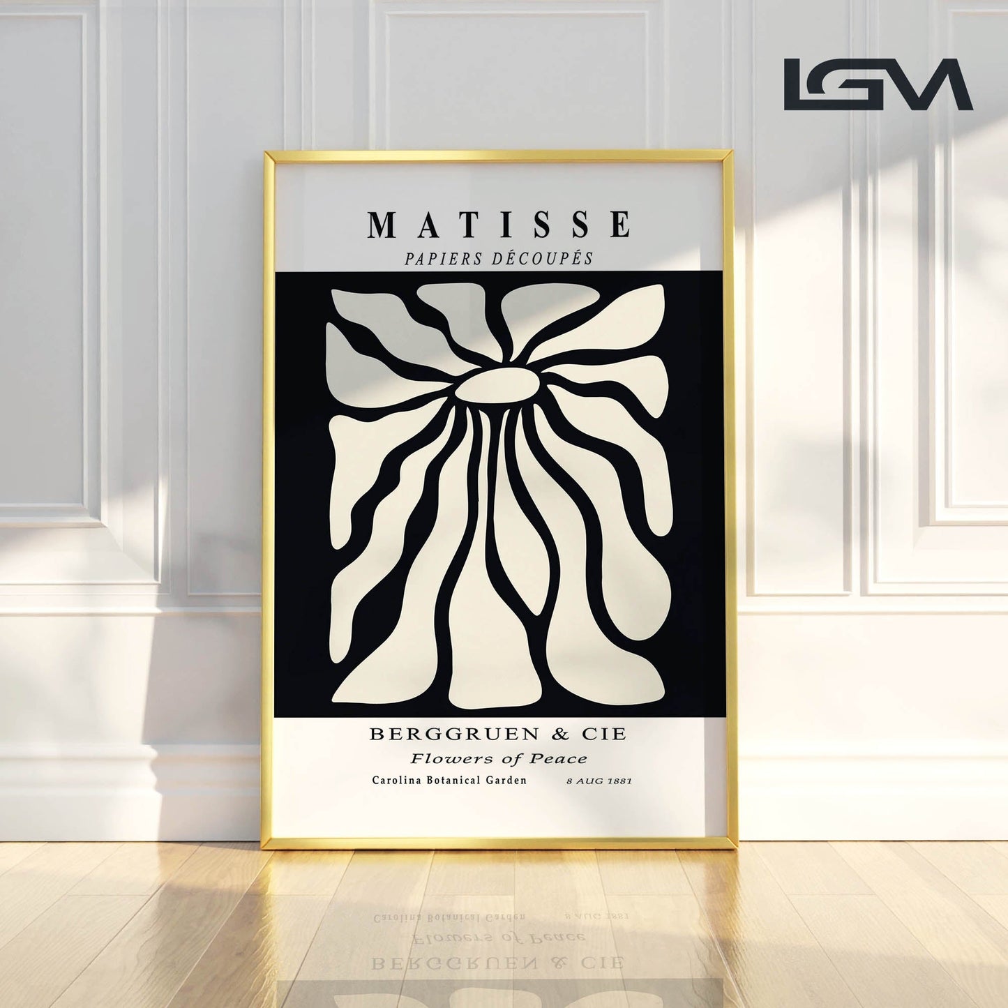 Timeless Elegance - Modern Matisse Inspired Geometric Wall Art β Luxury Glass Framed Wall Decoration (Multiple Colors)