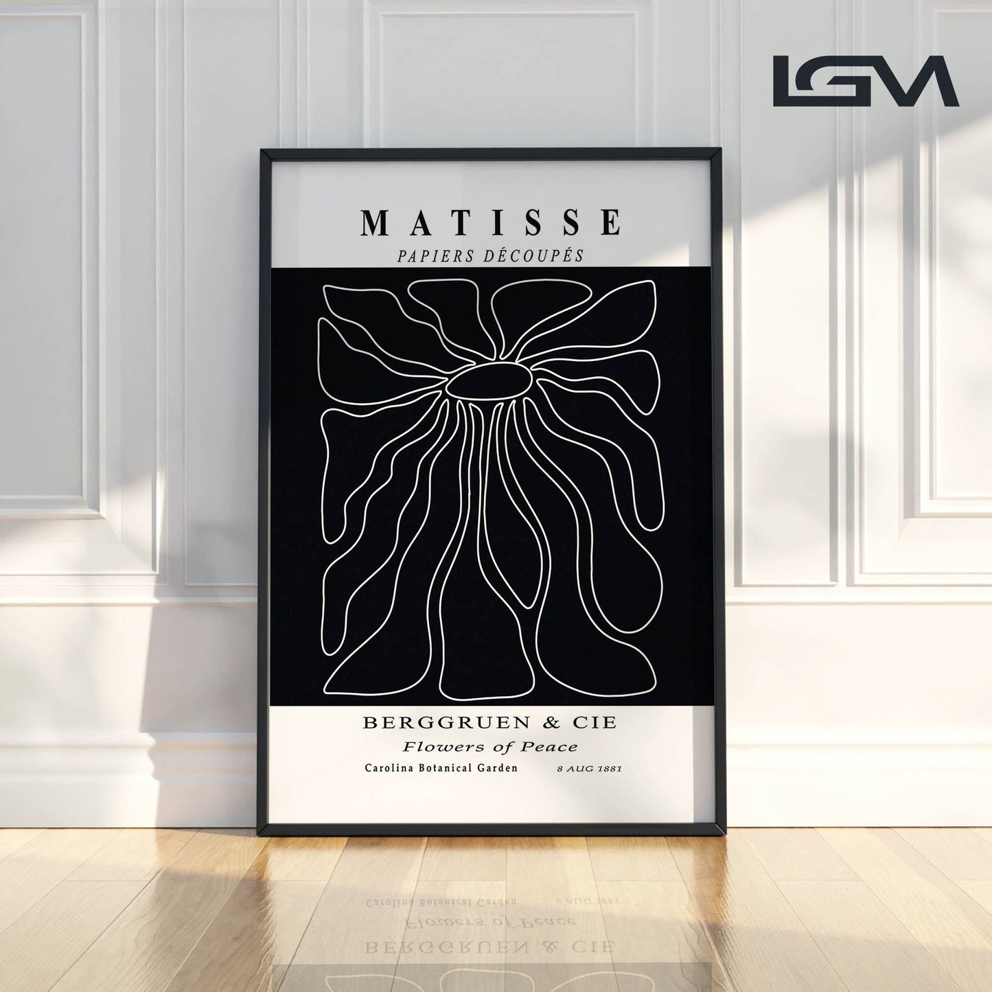Radiant Bloom - Modern Matisse Inspired Geometric Wall Art β Luxury Glass Wall Decoration (Multiple Colors)