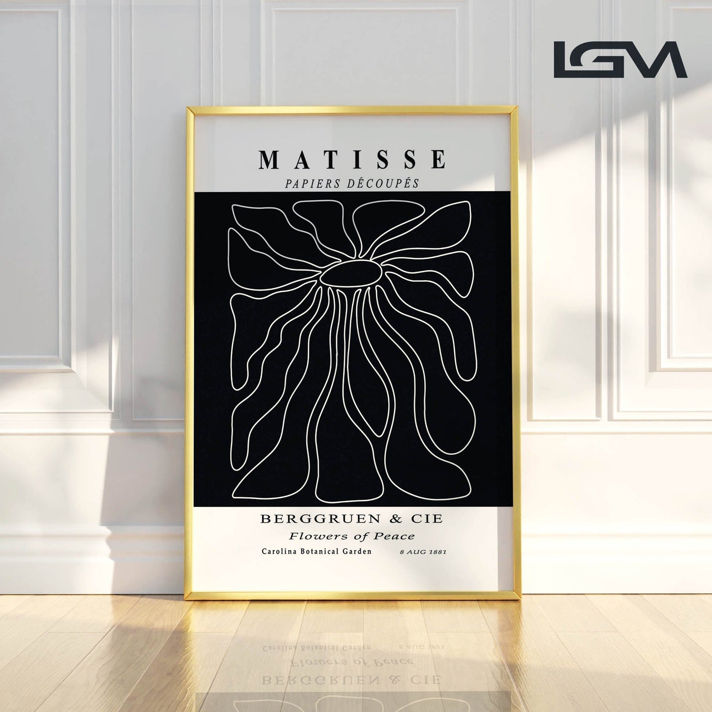 Radiant Bloom - Modern Matisse Inspired Geometric Wall Art β Luxury Glass Wall Decoration (Multiple Colors)