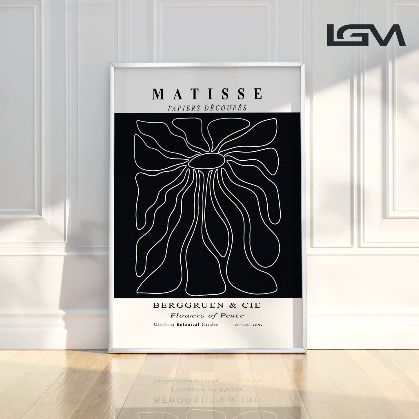 Radiant Bloom - Modern Matisse Inspired Geometric Wall Art β Luxury Glass Wall Decoration (Multiple Colors)