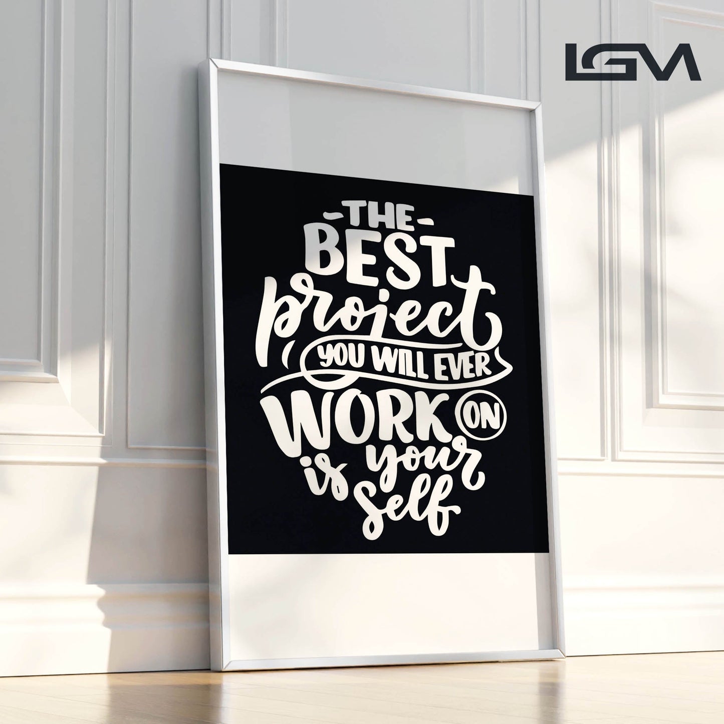 Elevate & Empower β The Best Project Is YOU - Luxury Glass Wall Art