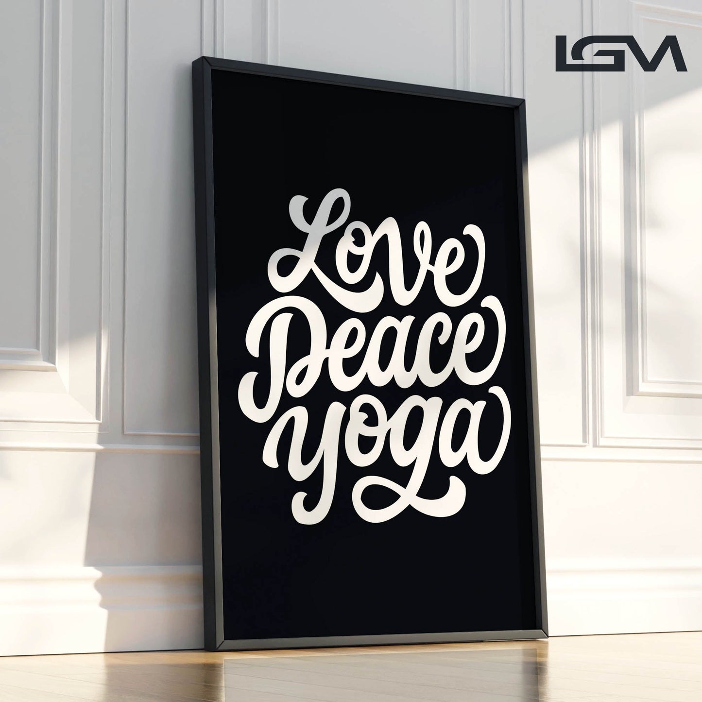 Love Peace Yoga - Luxury Framed Wall Art (Multiple Colors)
