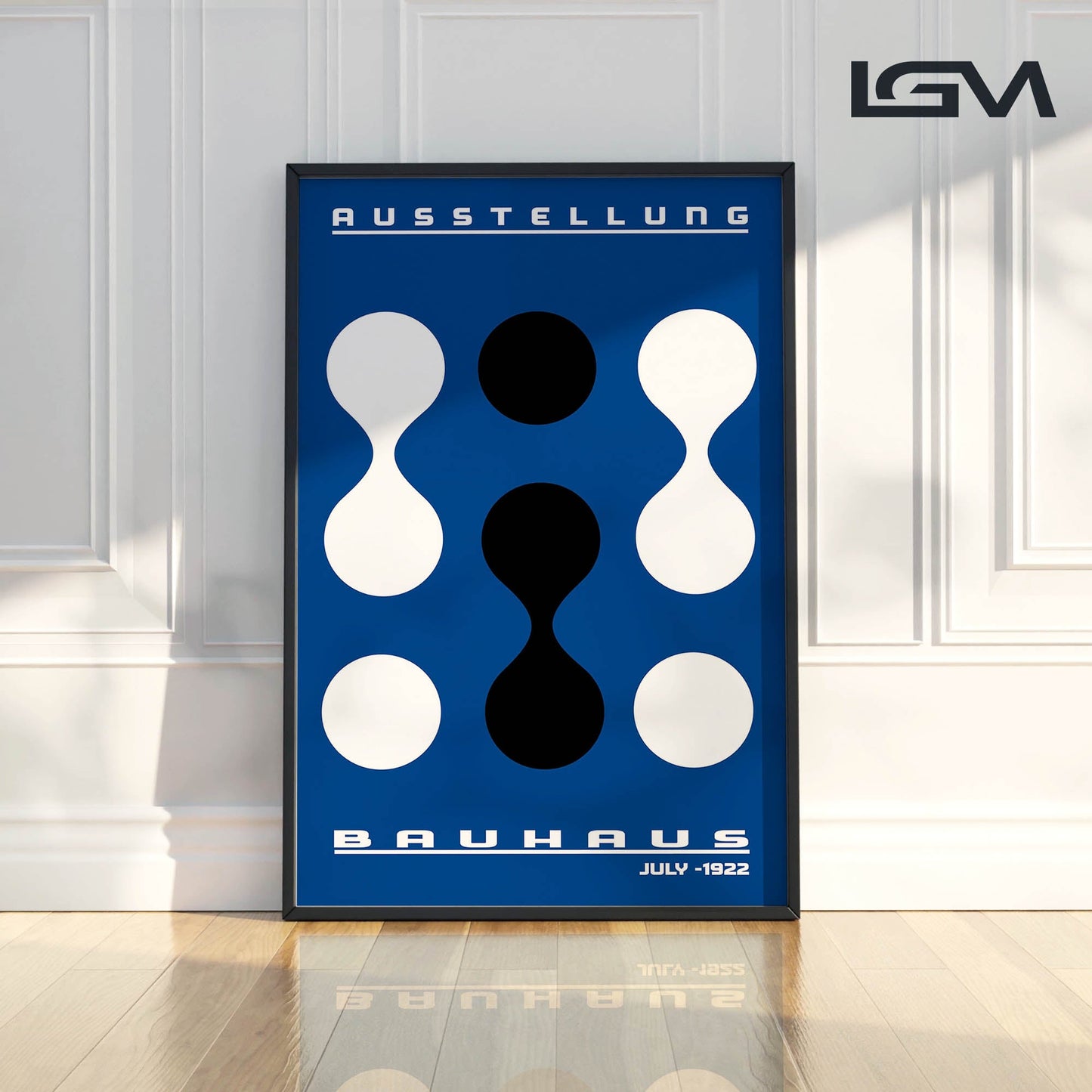 Form & Rhythm - Bauhaus Exhibition 1922 | Luxury Framed Glass Wall Art (Multiple Colors)