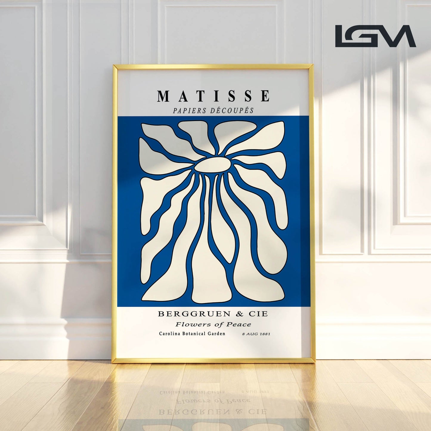 Timeless Elegance - Modern Matisse Inspired Geometric Wall Art β Luxury Glass Framed Wall Decoration (Multiple Colors)