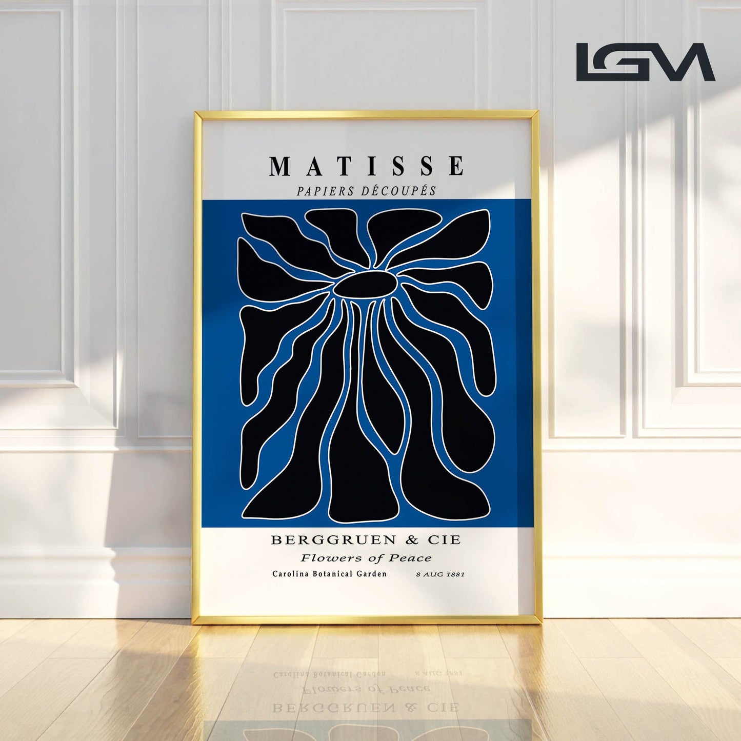 Radiant Bloom - Modern Matisse Inspired Geometric Wall Art β Luxury Glass Wall Decoration (Multiple Colors)