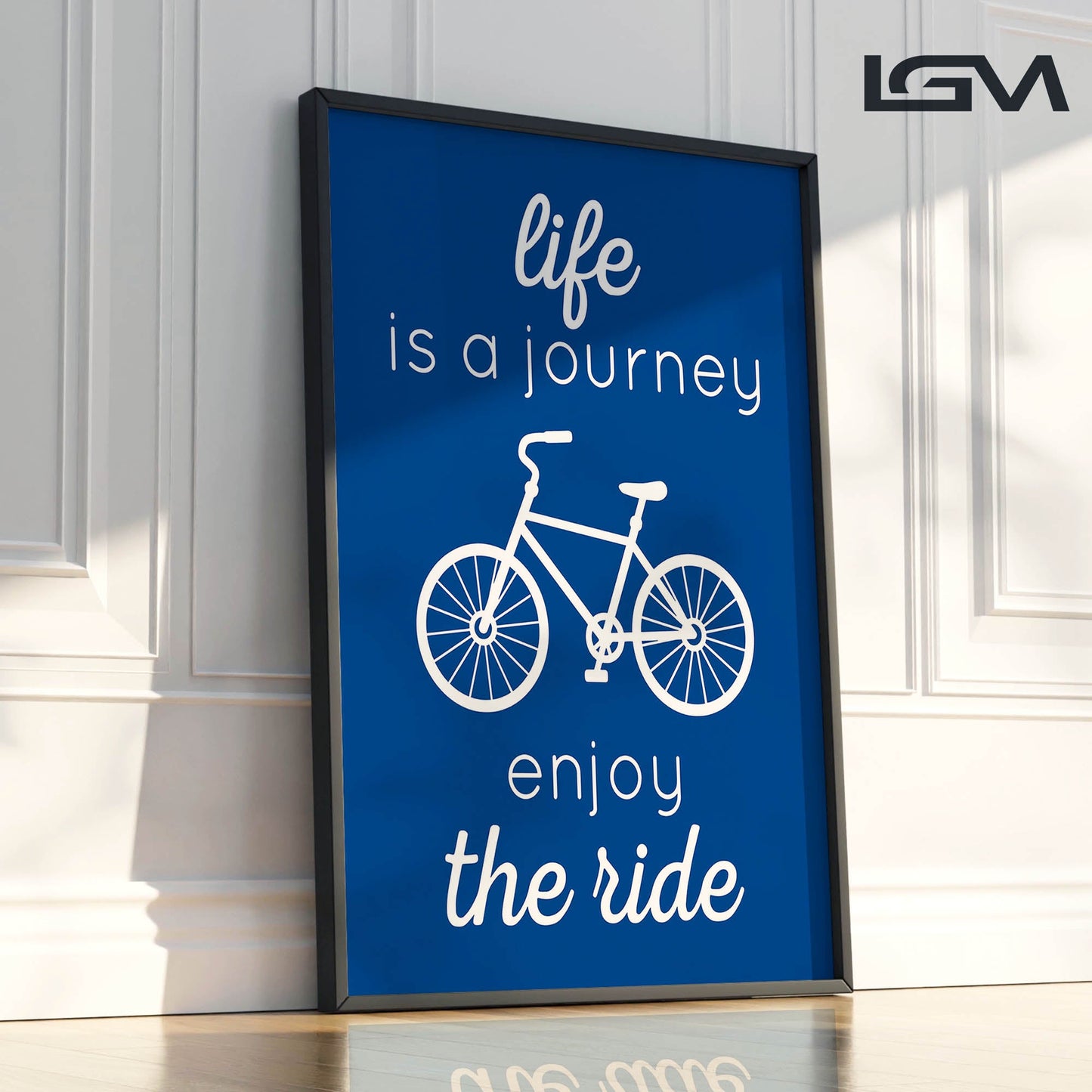 Life is a Journey, Enjoy the Ride - Luxury Glass Framed Wall Art (Multiple Colors)