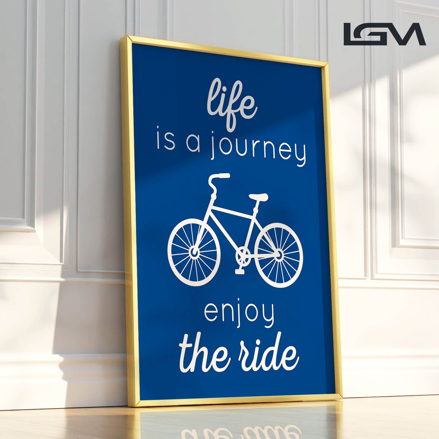 Life is a Journey, Enjoy the Ride - Luxury Glass Framed Wall Art (Multiple Colors)