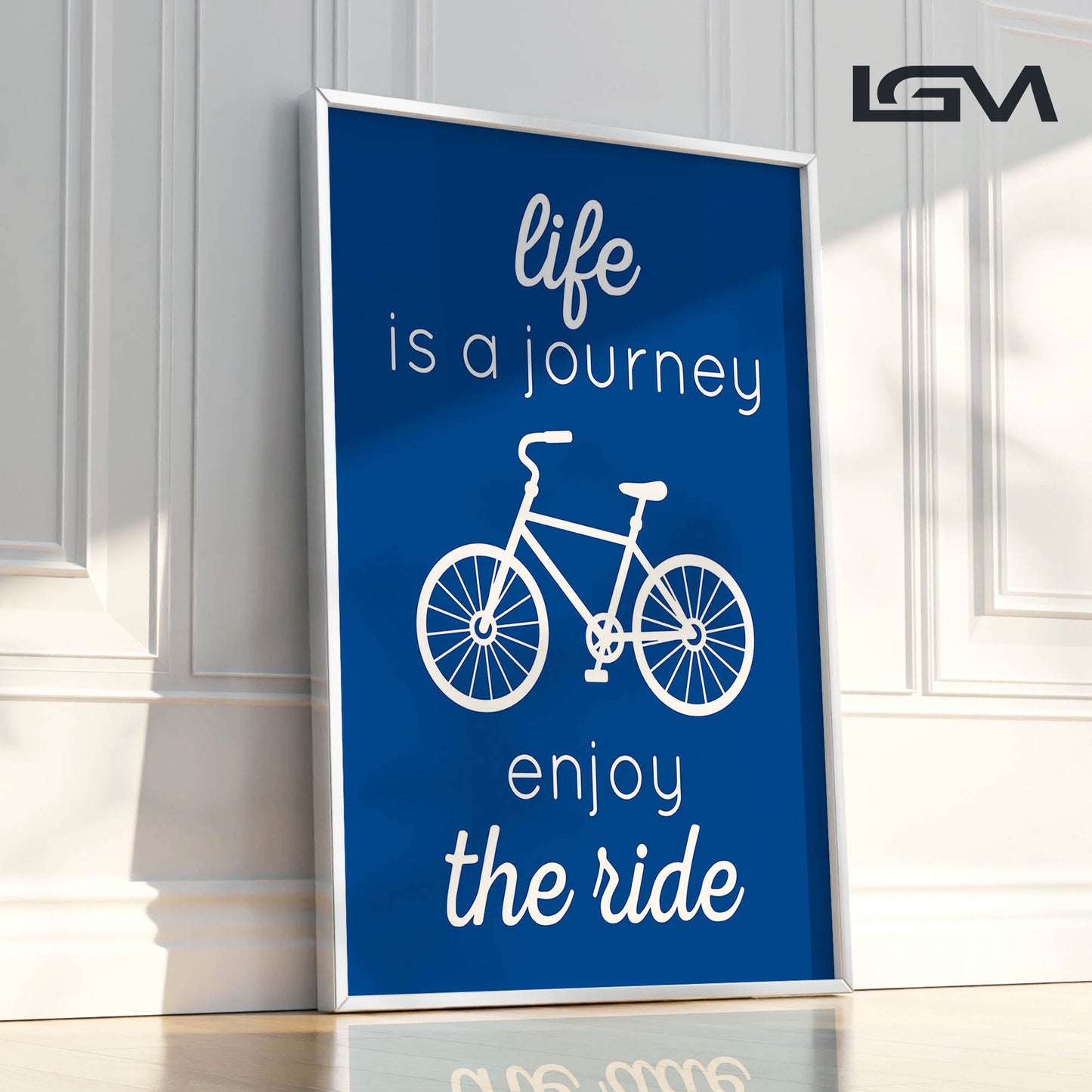 Life is a Journey, Enjoy the Ride - Luxury Glass Framed Wall Art (Multiple Colors)