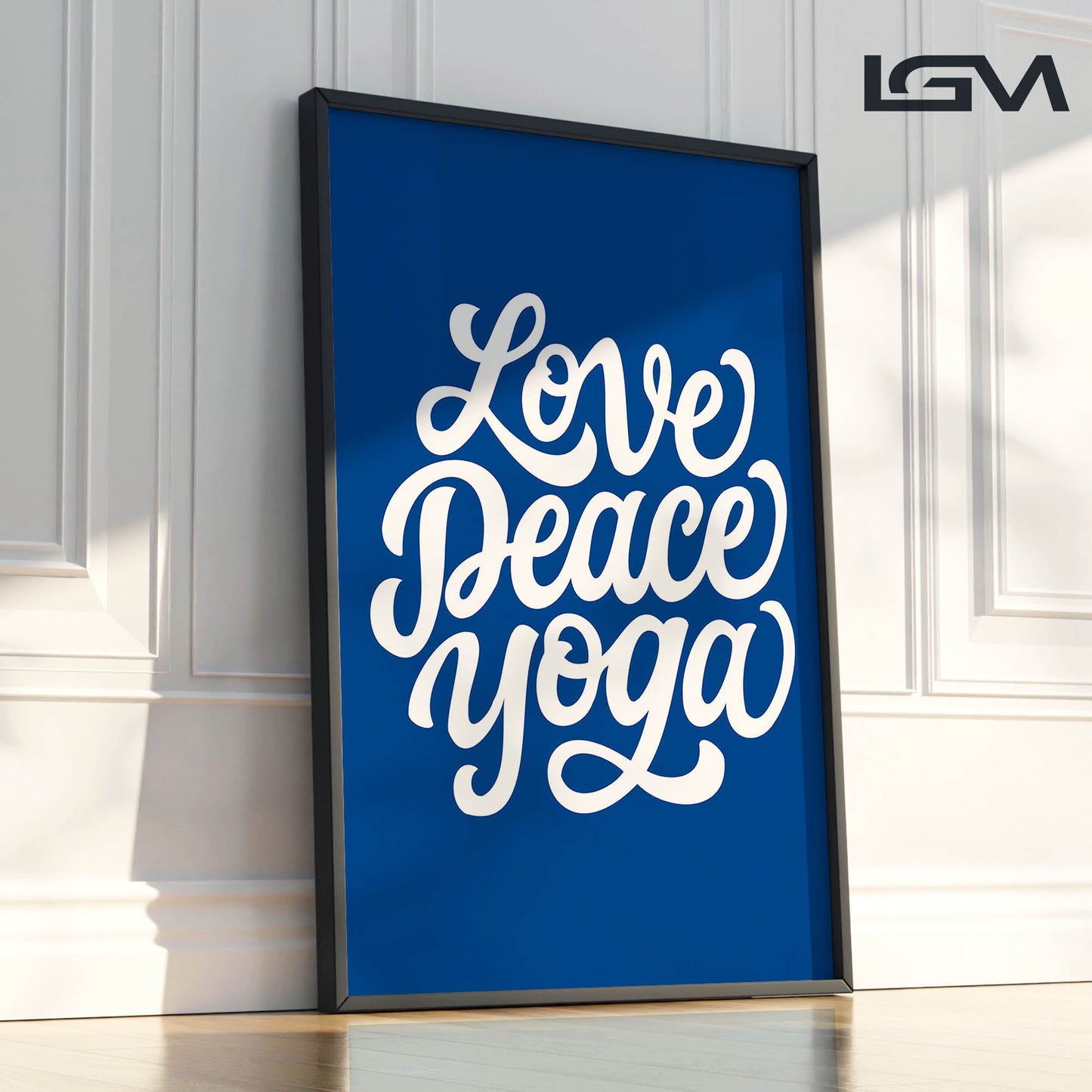 Love Peace Yoga - Luxury Framed Wall Art (Multiple Colors)