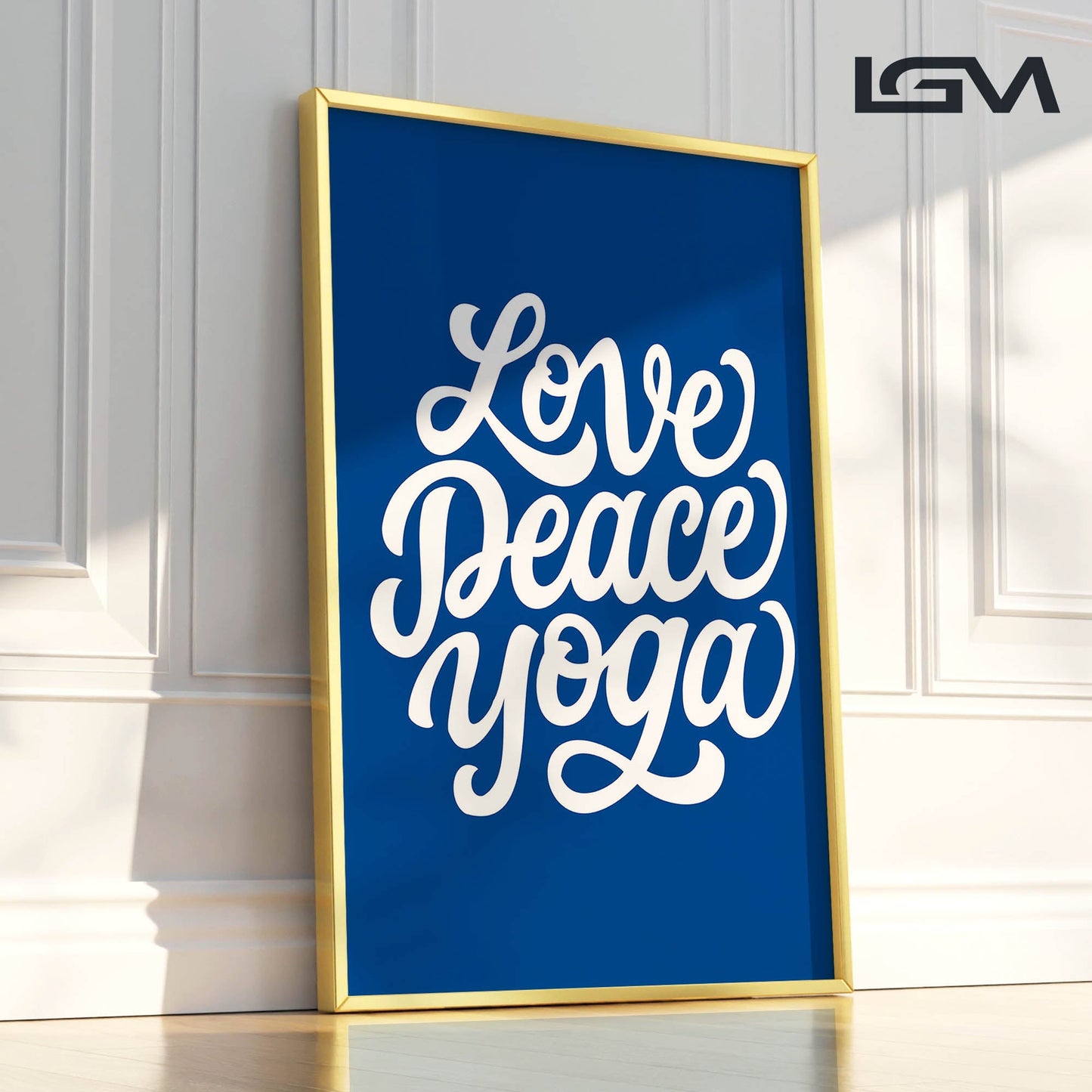 Love Peace Yoga - Luxury Framed Wall Art (Multiple Colors)
