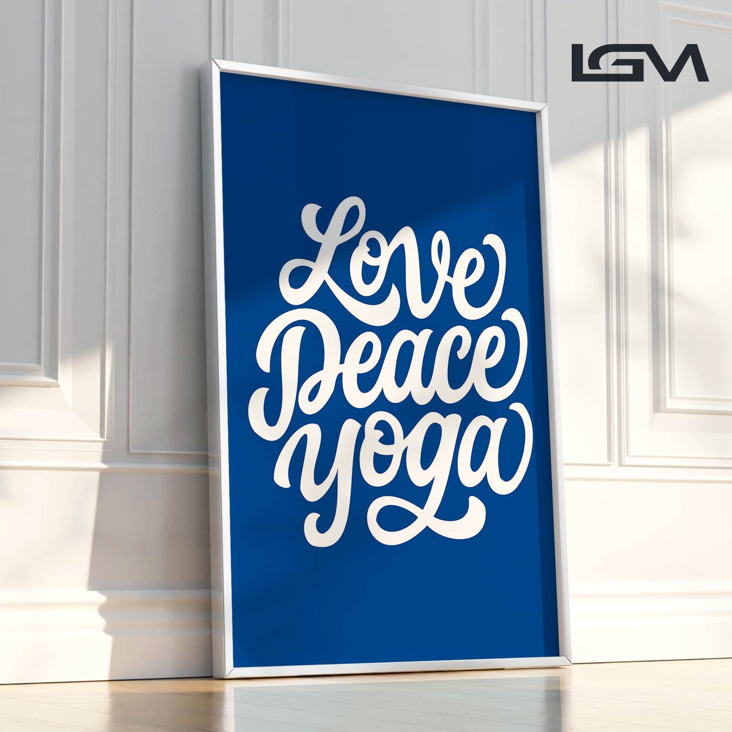 Love Peace Yoga - Luxury Framed Wall Art (Multiple Colors)