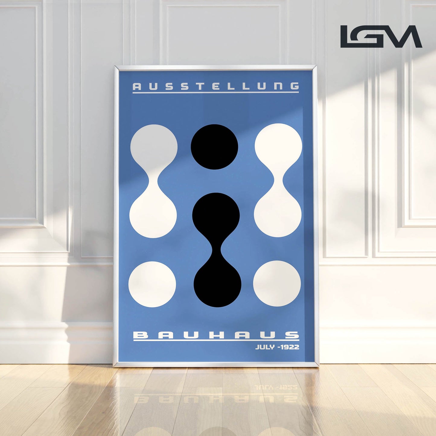 Form & Rhythm - Bauhaus Exhibition 1922 | Luxury Framed Glass Wall Art (Multiple Colors)