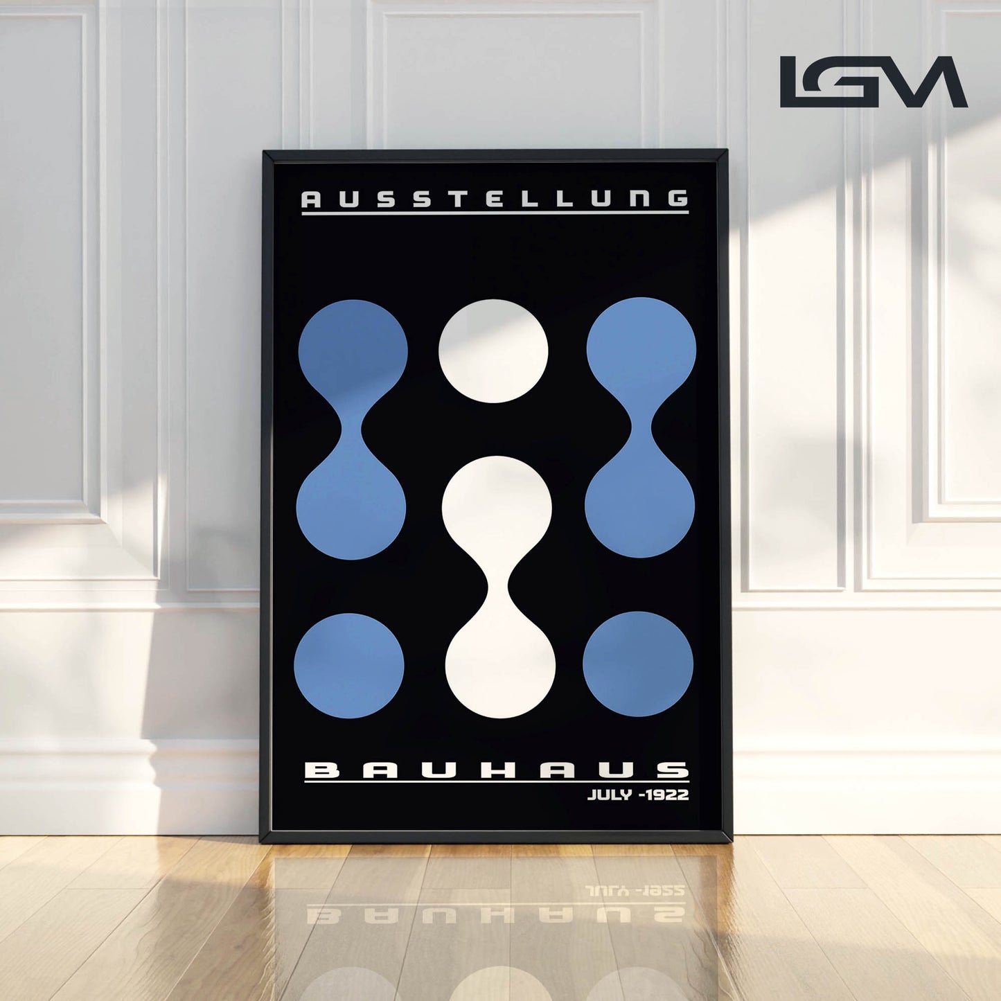 Modern Rhythm – Bauhaus Exhibition 1922 | Luxury Framed Glass Art (Multiple Colors)