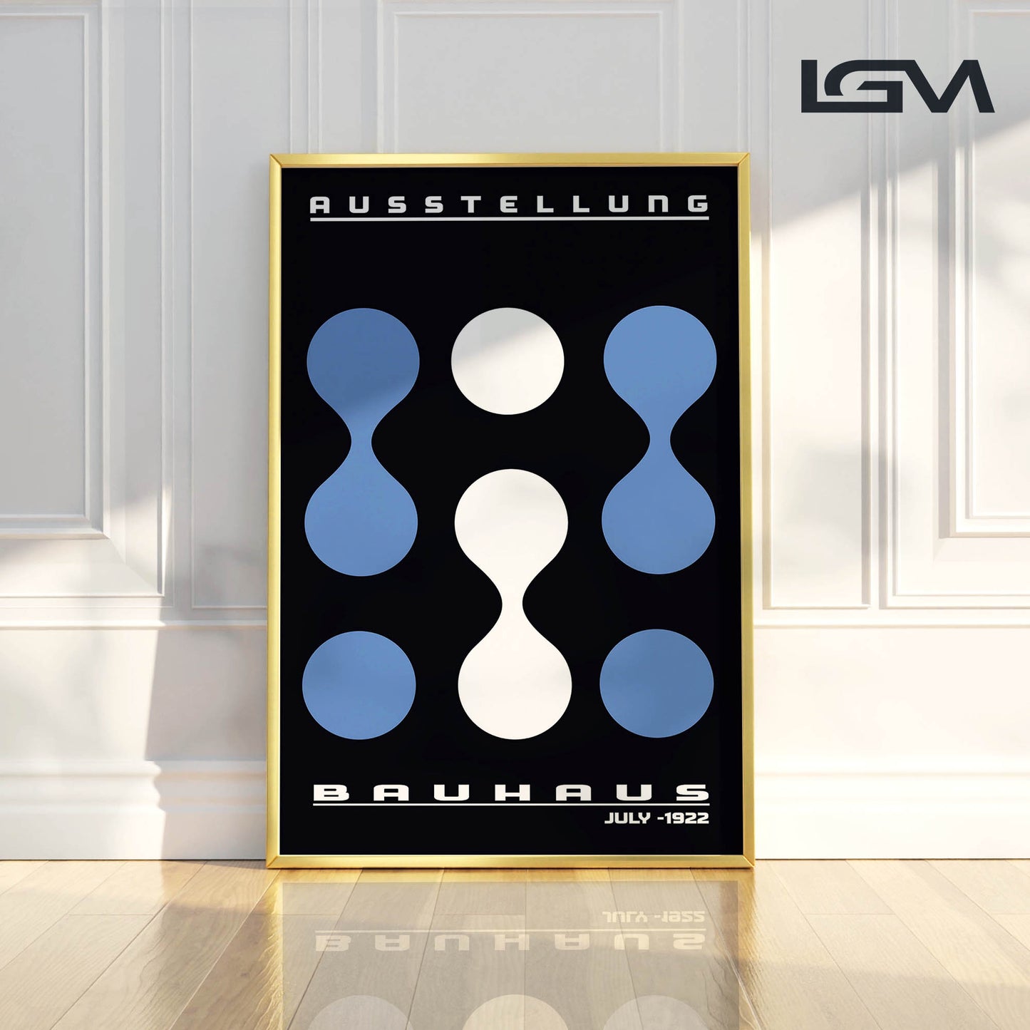 Modern Rhythm – Bauhaus Exhibition 1922 | Luxury Framed Glass Art (Multiple Colors)