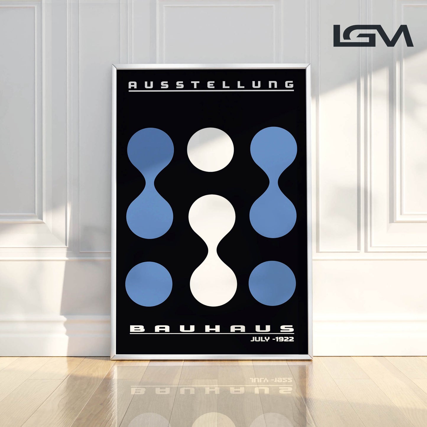 Modern Rhythm – Bauhaus Exhibition 1922 | Luxury Framed Glass Art (Multiple Colors)