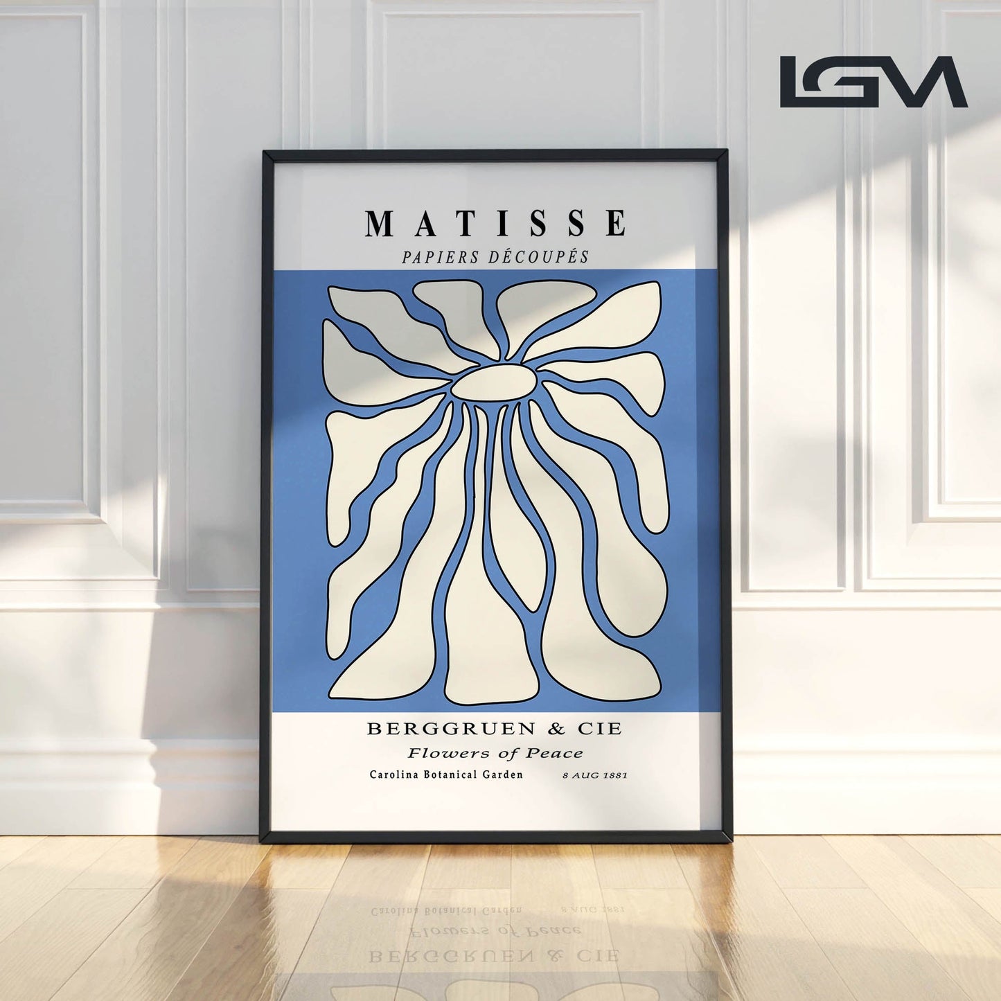 Timeless Elegance - Modern Matisse Inspired Geometric Wall Art β Luxury Glass Framed Wall Decoration (Multiple Colors)