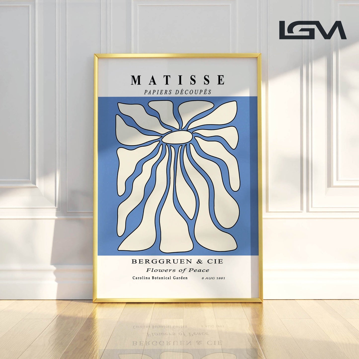 Timeless Elegance - Modern Matisse Inspired Geometric Wall Art β Luxury Glass Framed Wall Decoration (Multiple Colors)