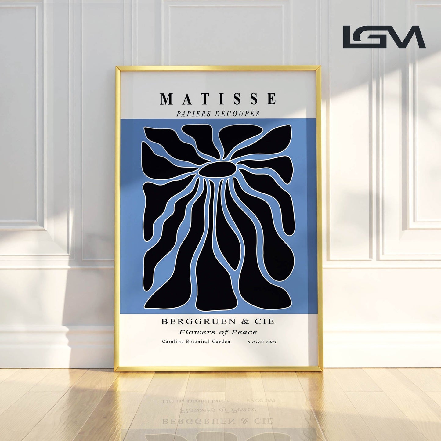 Radiant Bloom - Modern Matisse Inspired Geometric Wall Art β Luxury Glass Wall Decoration (Multiple Colors)