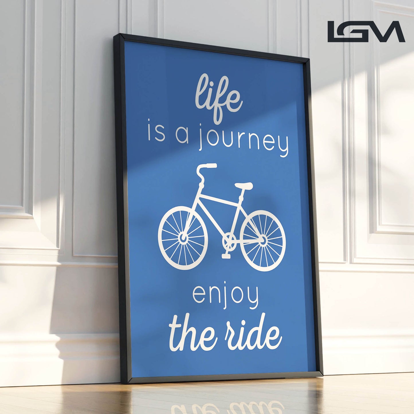 Life is a Journey, Enjoy the Ride - Luxury Glass Framed Wall Art (Multiple Colors)