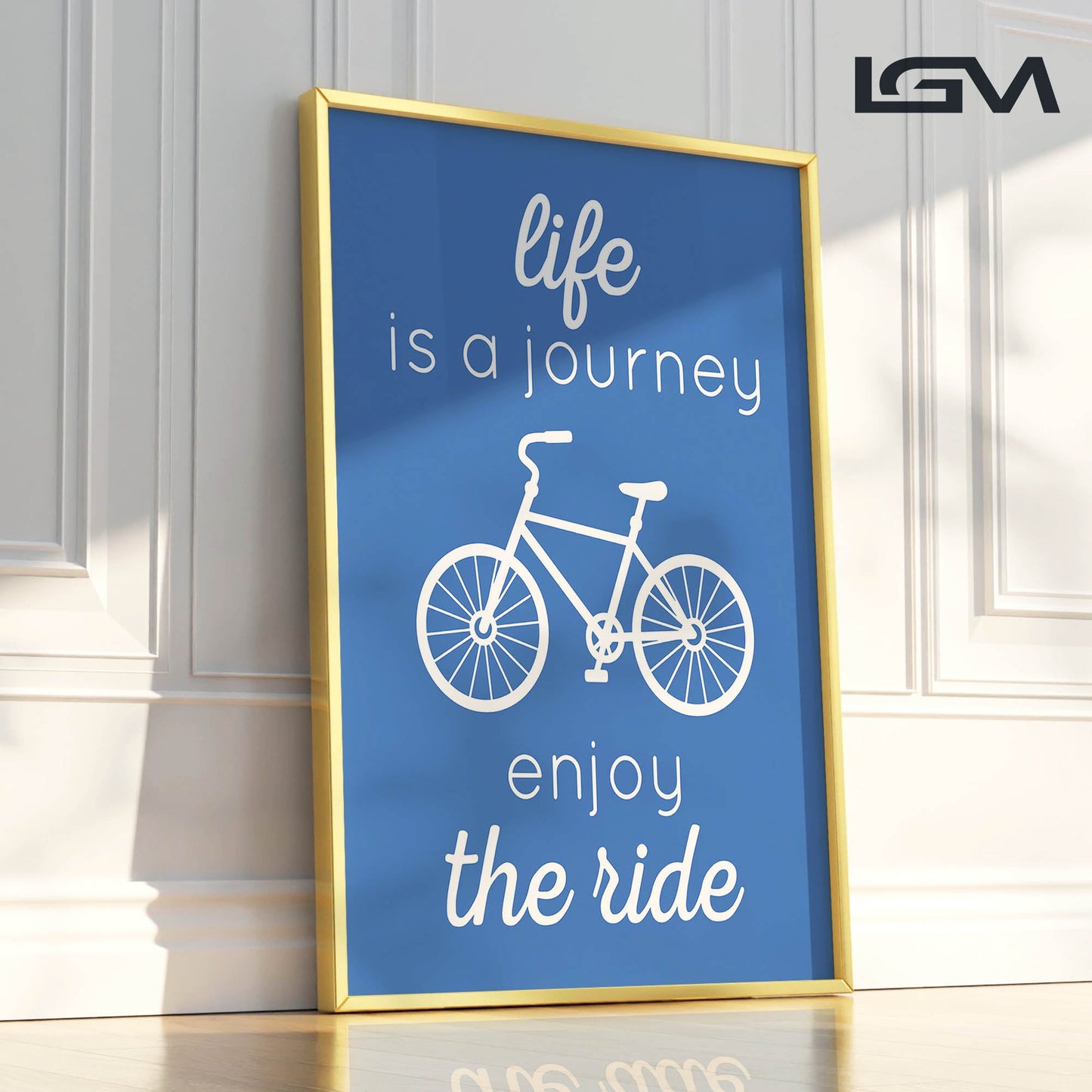 Life is a Journey, Enjoy the Ride - Luxury Glass Framed Wall Art (Multiple Colors)