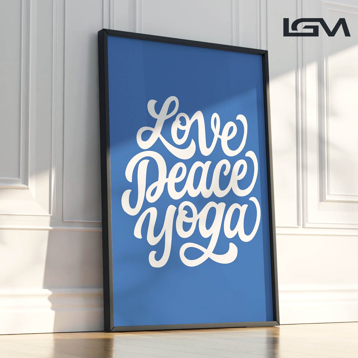 Love Peace Yoga - Luxury Framed Wall Art (Multiple Colors)