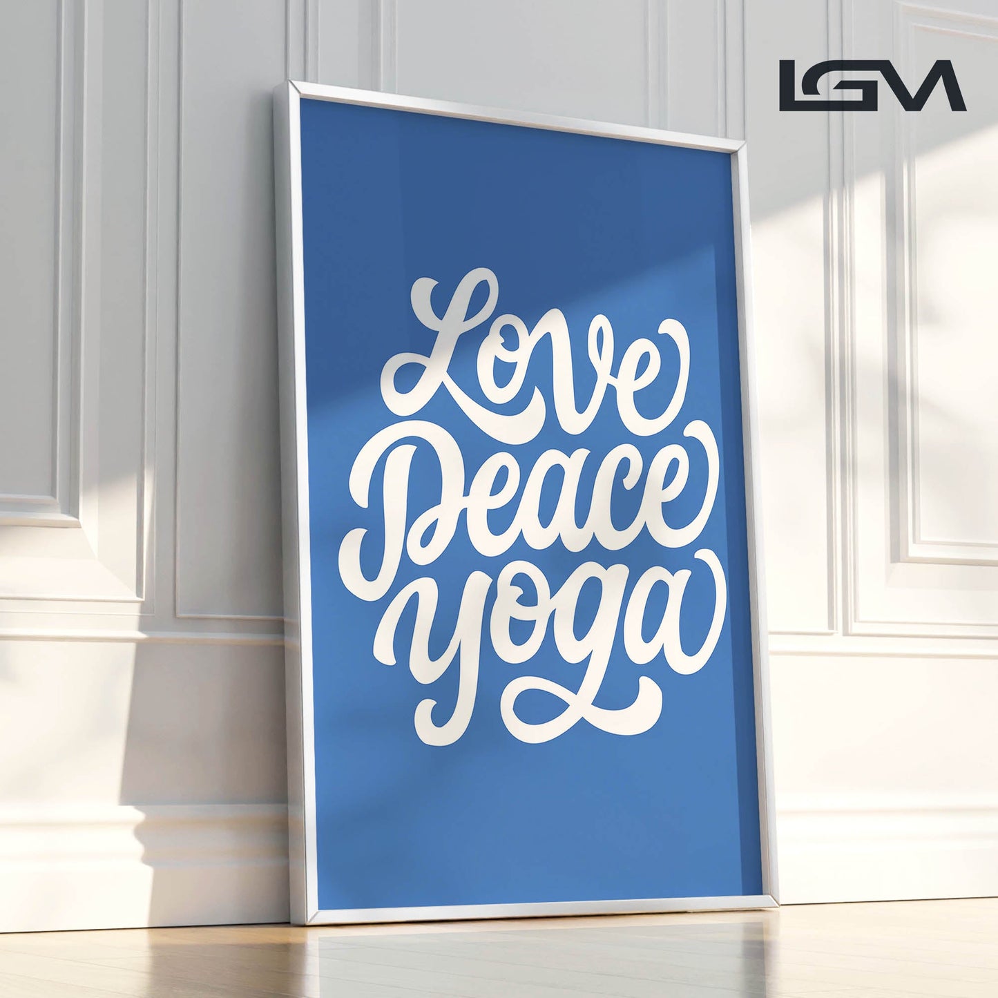 Love Peace Yoga - Luxury Framed Wall Art (Multiple Colors)