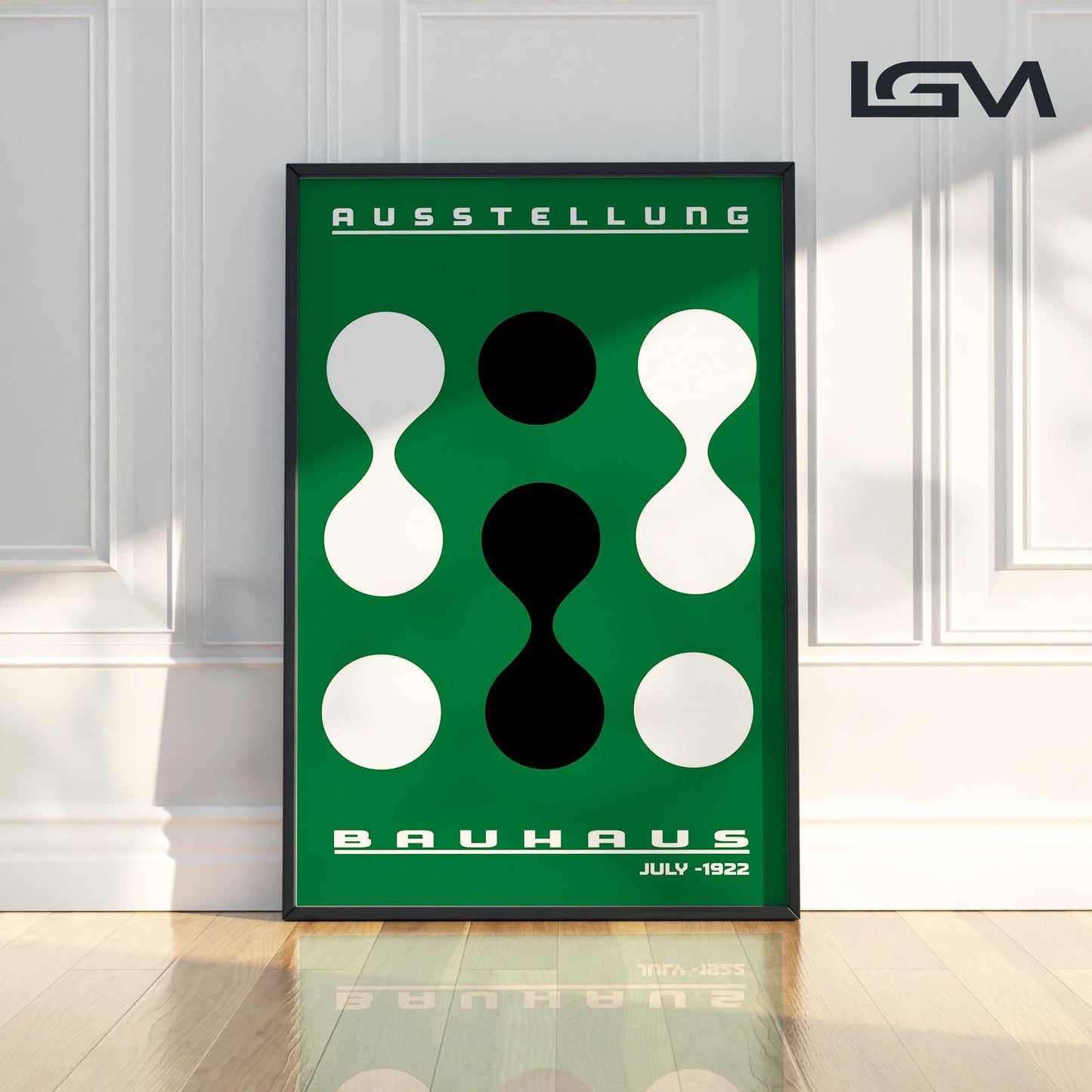 Form & Rhythm - Bauhaus Exhibition 1922 | Luxury Framed Glass Wall Art (Multiple Colors)