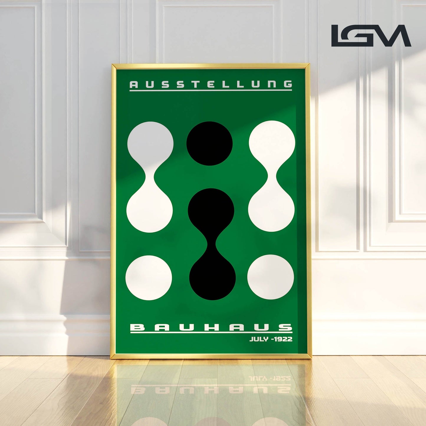 Form & Rhythm - Bauhaus Exhibition 1922 | Luxury Framed Glass Wall Art (Multiple Colors)