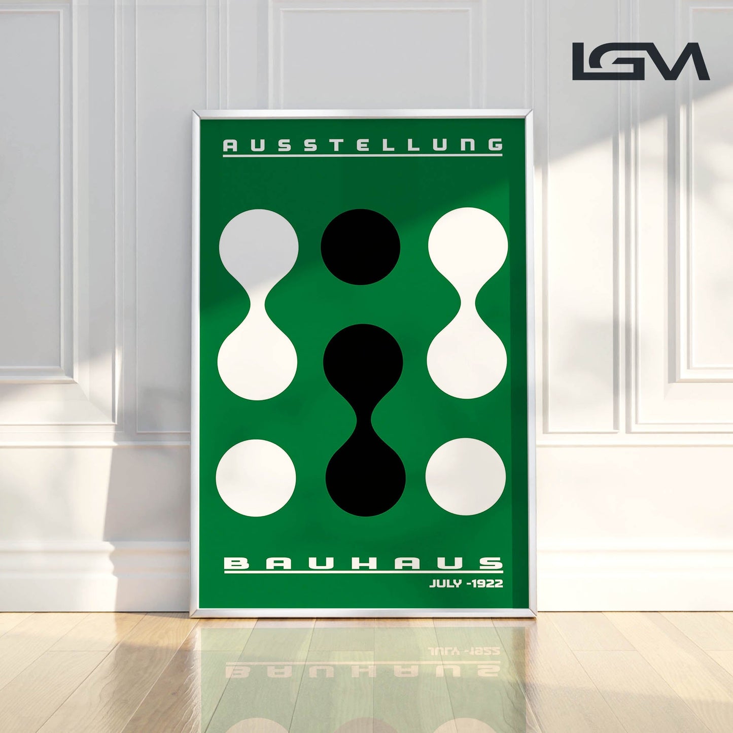 Form & Rhythm - Bauhaus Exhibition 1922 | Luxury Framed Glass Wall Art (Multiple Colors)