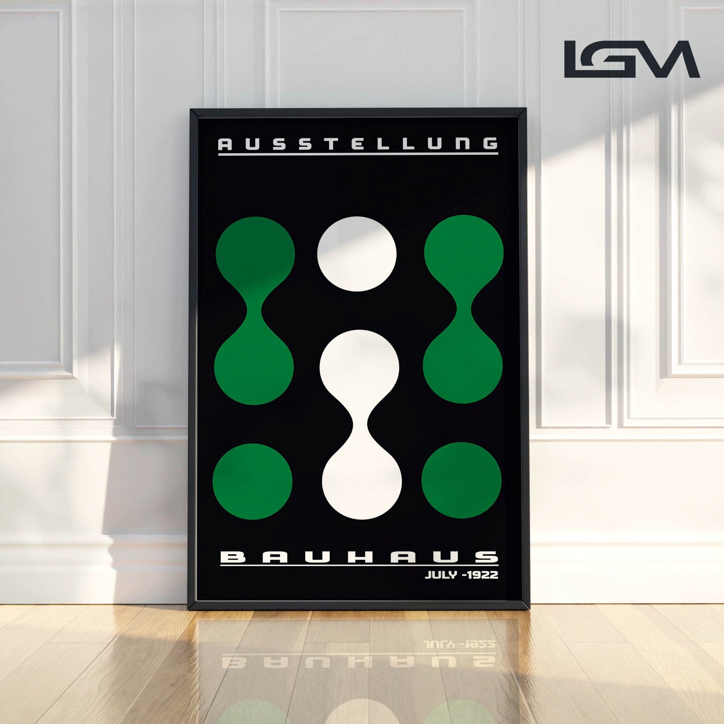 Modern Rhythm – Bauhaus Exhibition 1922 | Luxury Framed Glass Art (Multiple Colors)